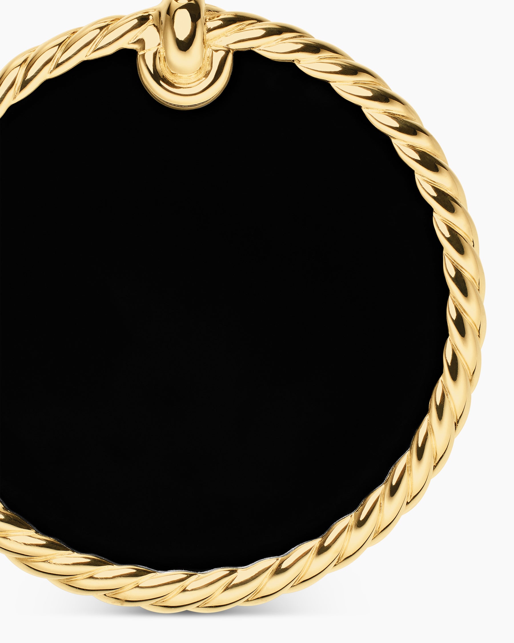 DY Elements Disc Pendant in 18K Yellow Gold with Black Onyx Reversible to Mother of Pearl, 32mm - Image 5