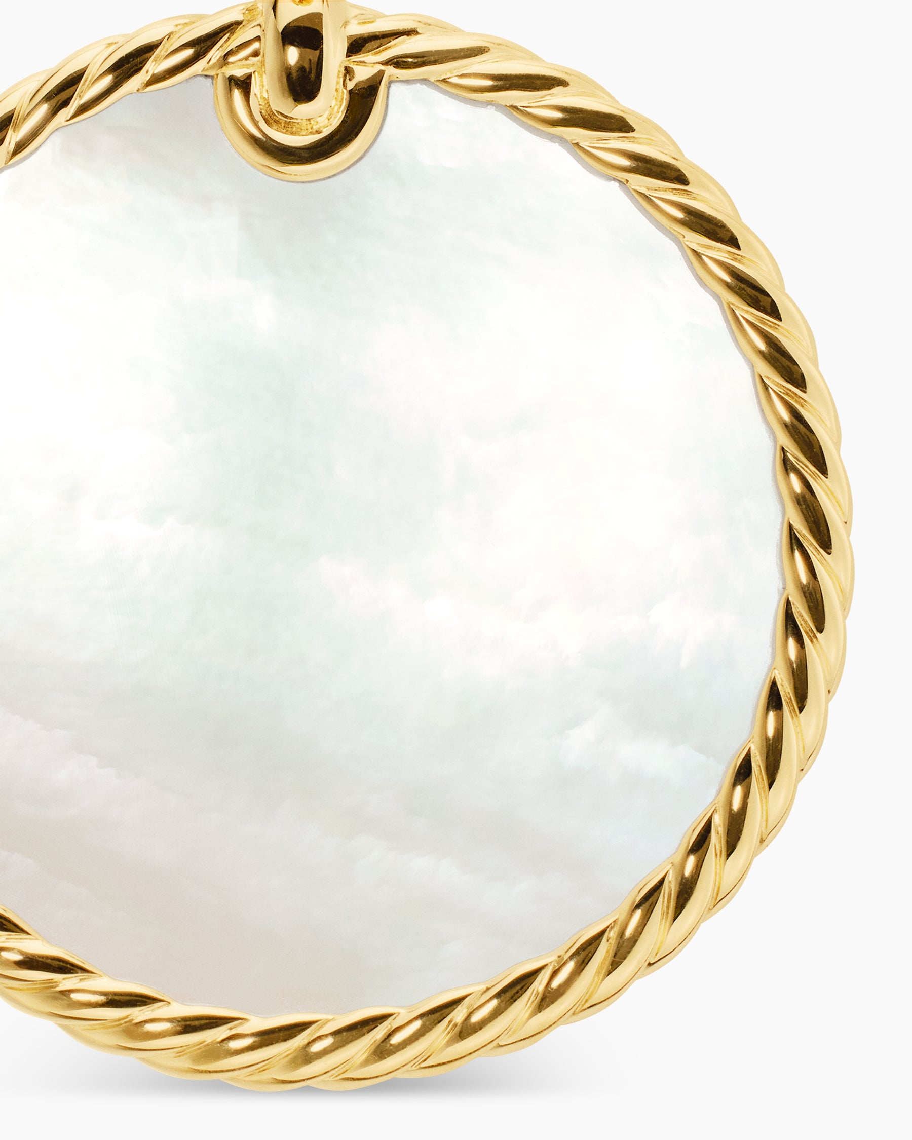 DY Elements Disc Pendant in 18K Yellow Gold with Black Onyx Reversible to Mother of Pearl, 32mm - Image 6