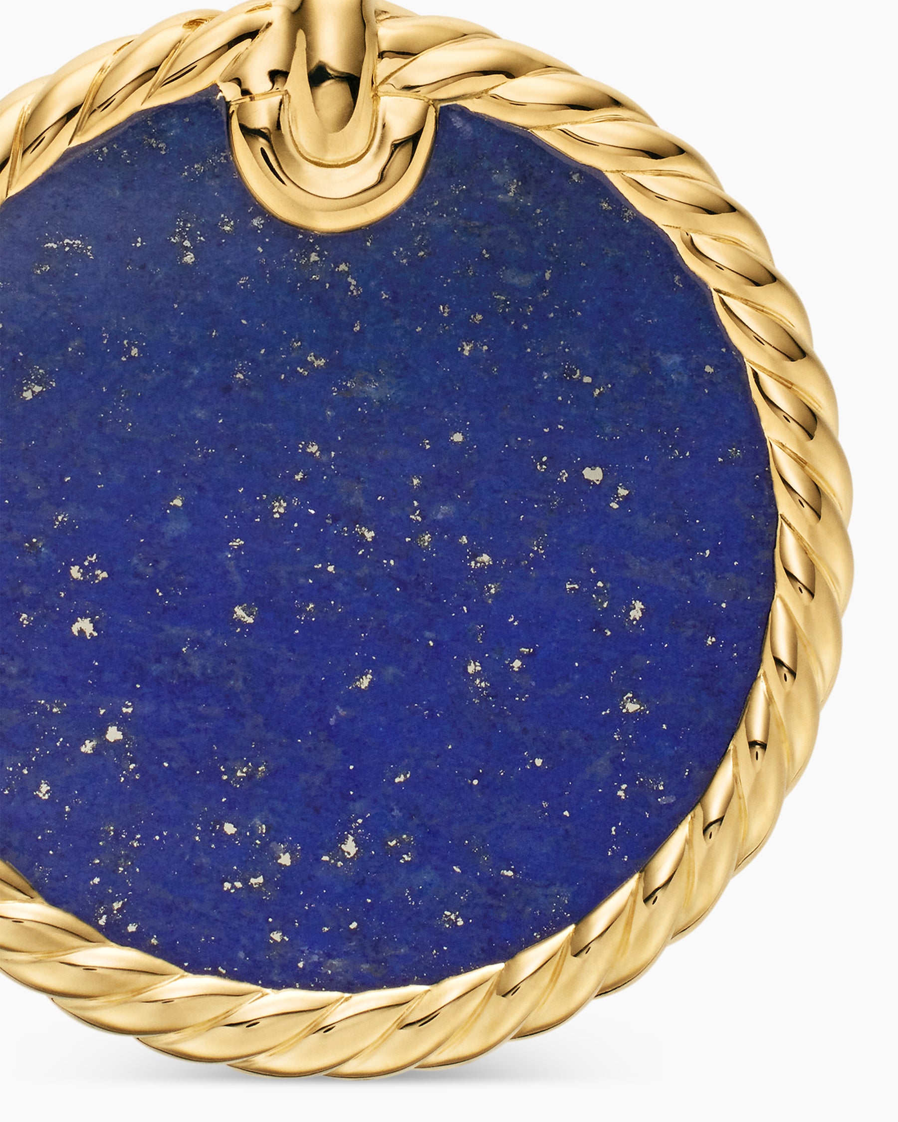 DY Elements Disc Pendant in 18K Yellow Gold with Lapis, 24mm - Image 5