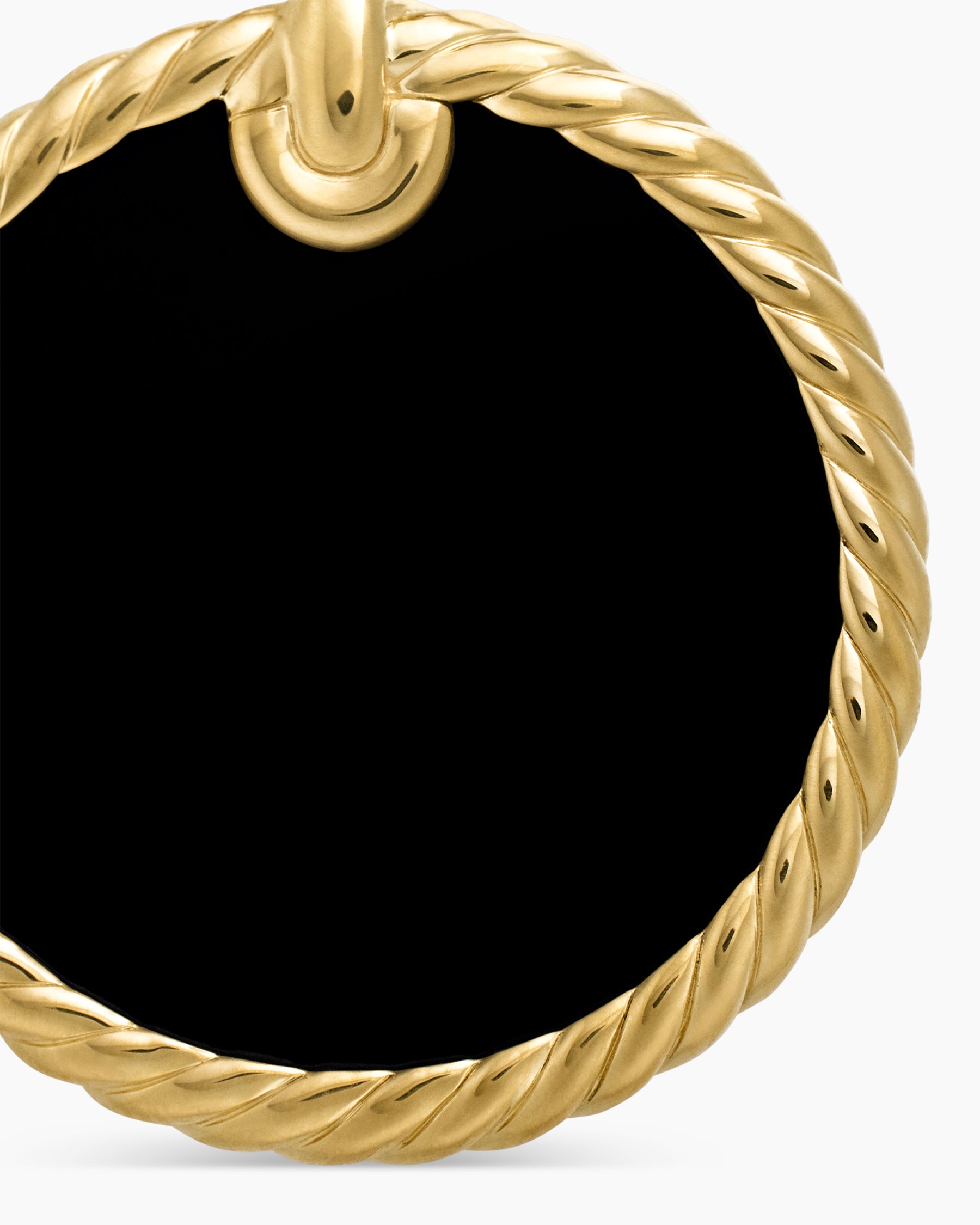DY Elements Disc Pendant in 18K Yellow Gold with Black Onyx Reversible to Mother of Pearl, 24mm - Image 5