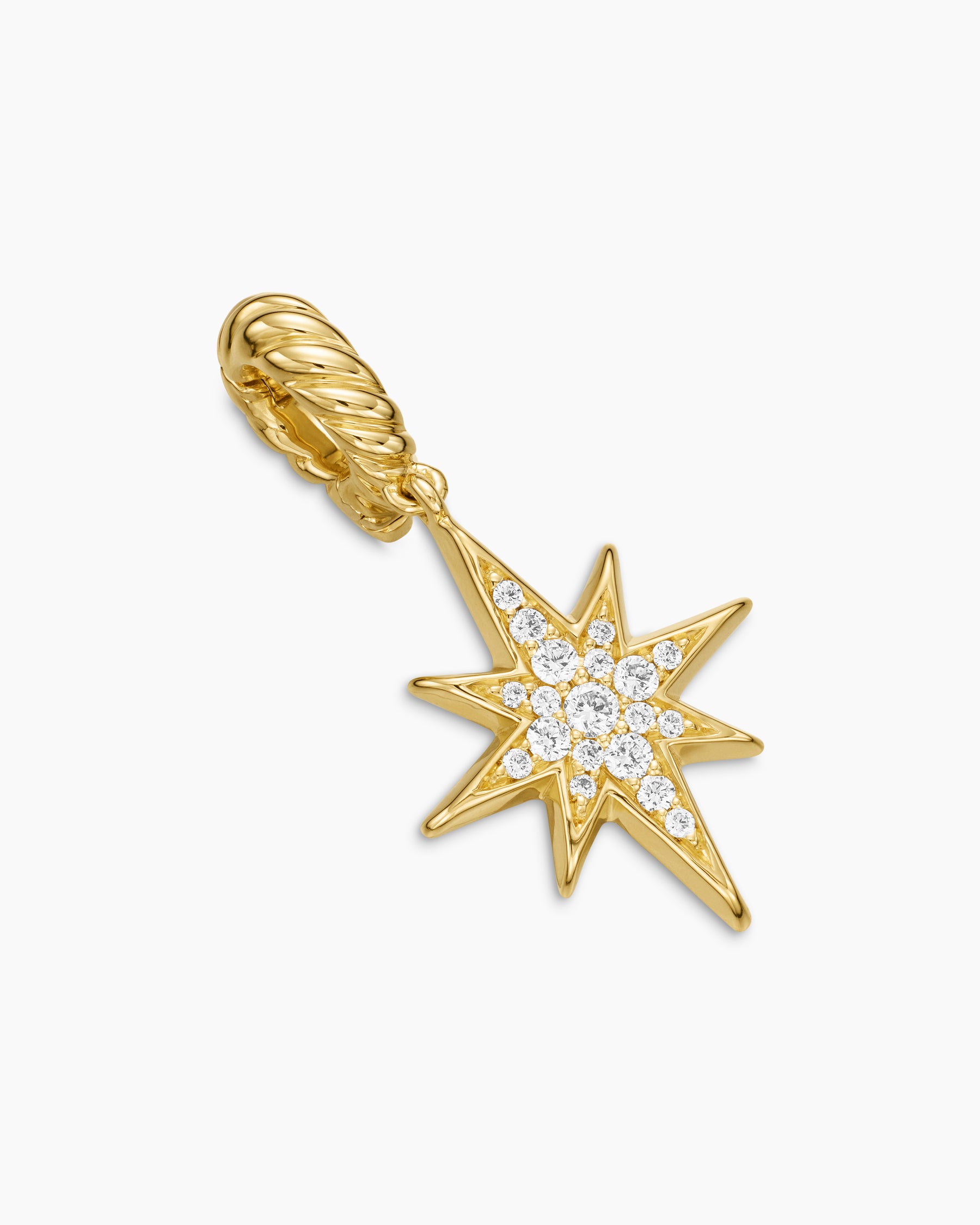 North Star Amulet in 18K Yellow Gold with Diamonds, 15mm - Image 3