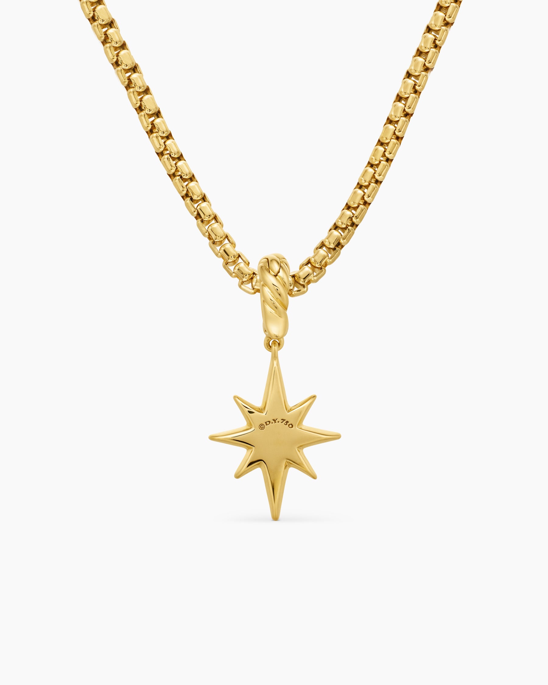 North Star Amulet in 18K Yellow Gold with Diamonds, 15mm - Image 4