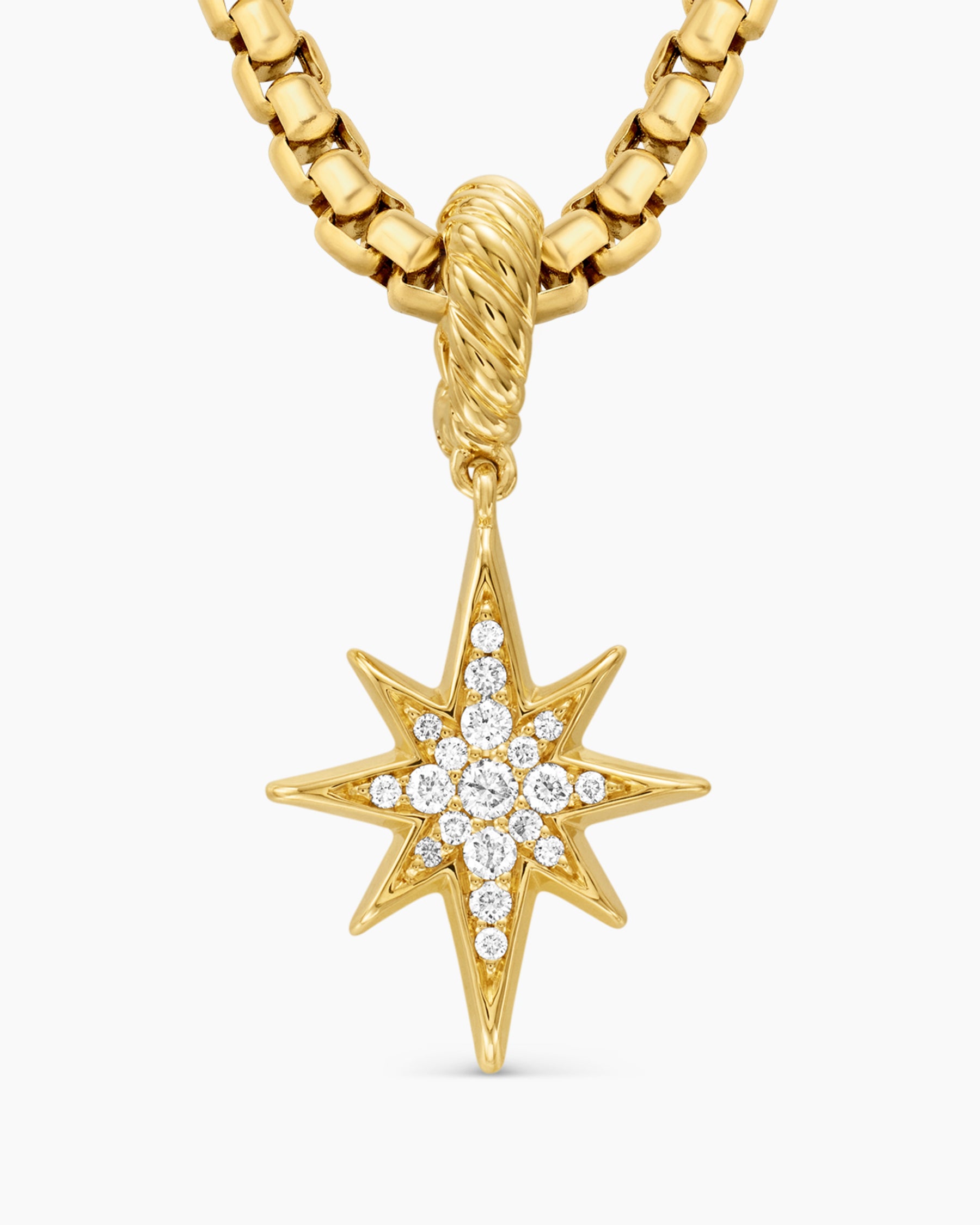 North Star Amulet in 18K Yellow Gold with Diamonds, 15mm - Image 5