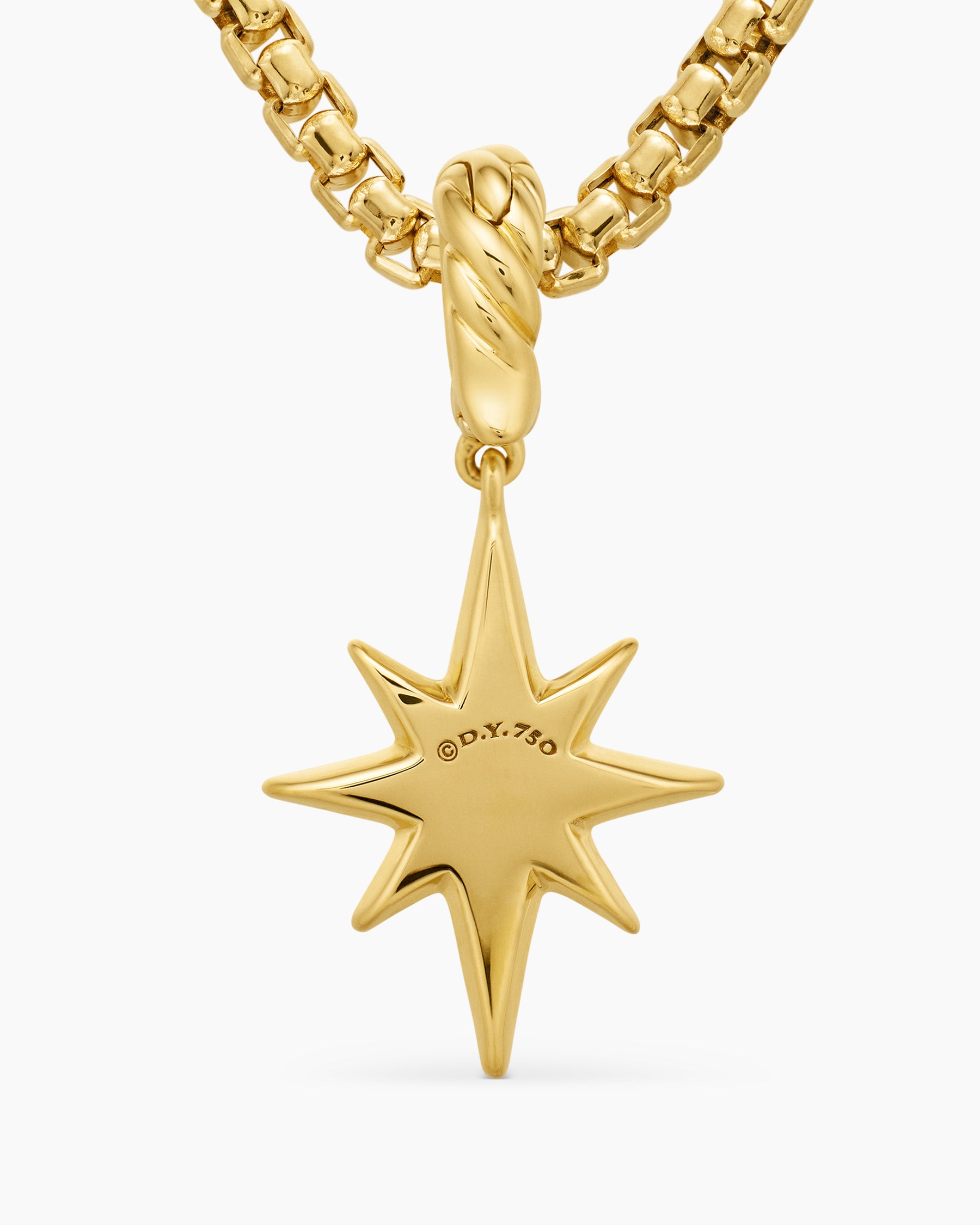 North Star Amulet in 18K Yellow Gold with Diamonds, 15mm - Image 6