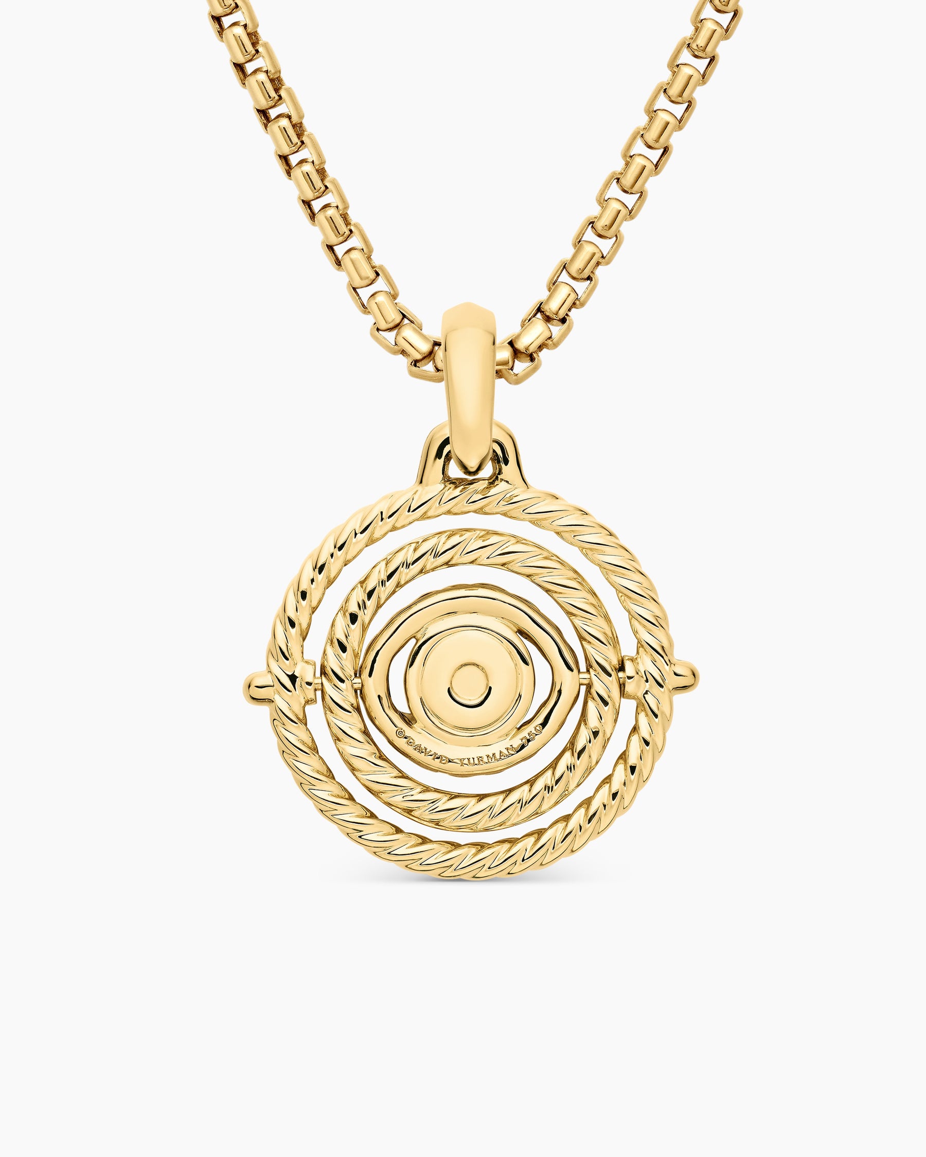 Evil Eye Mobile Amulet in 18K Yellow Gold with Pavé Emeralds and Diamonds, 20.5mm - Image 4