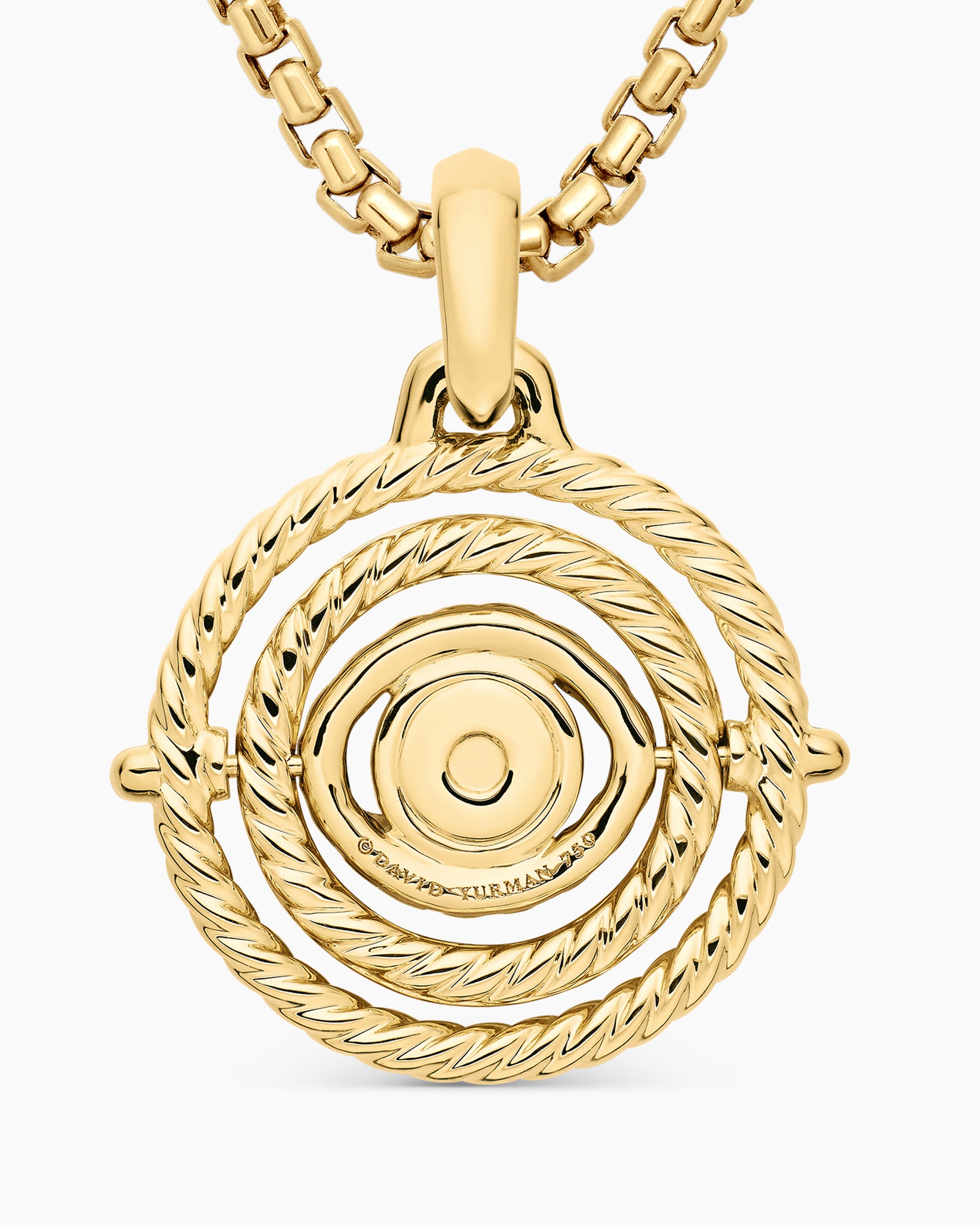 Evil Eye Mobile Amulet in 18K Yellow Gold with Pavé Emeralds and Diamonds, 20.5mm - Image 6
