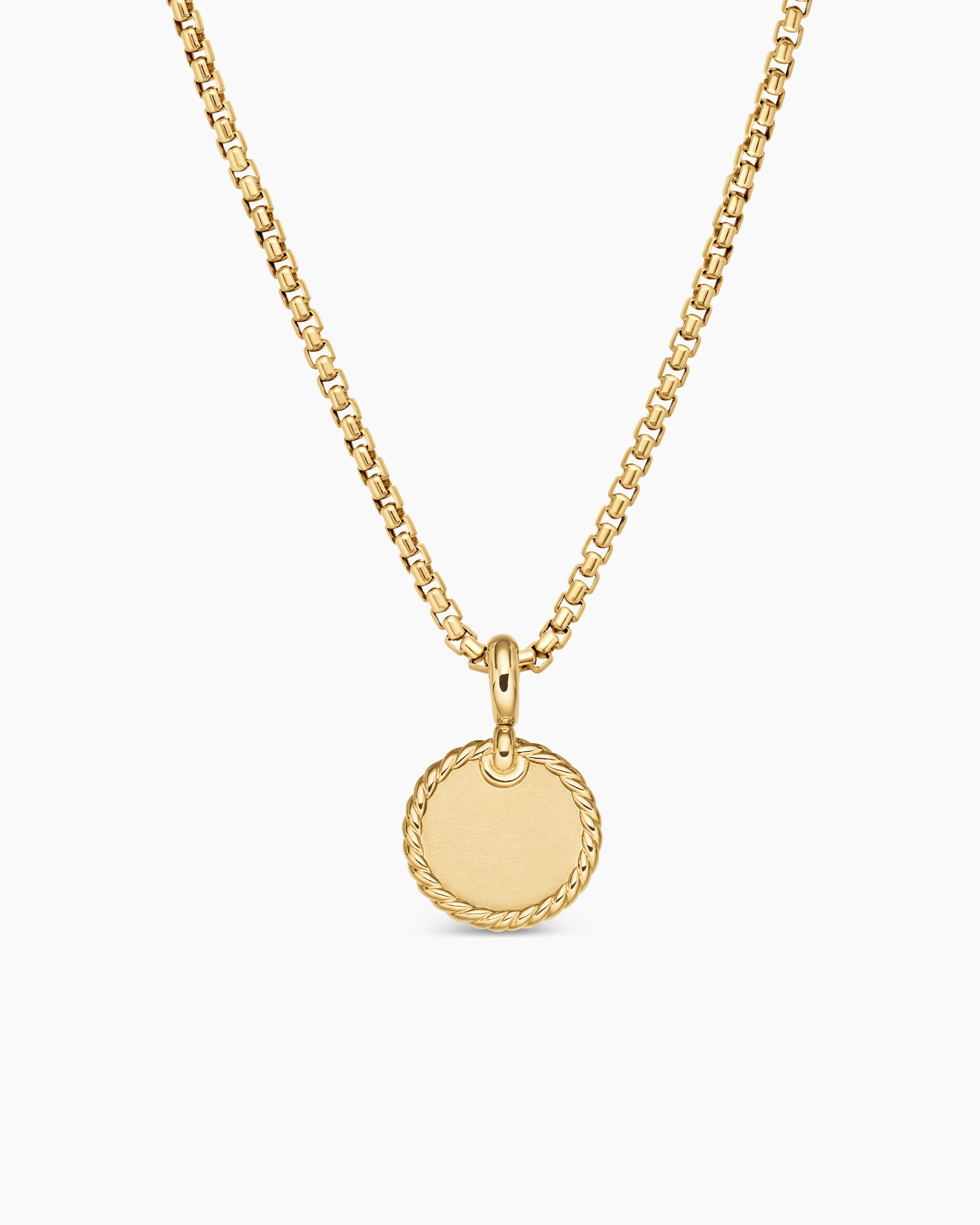 DY Elements Disc Pendant in 18K Yellow Gold with Diamonds, 14mm - Image 4