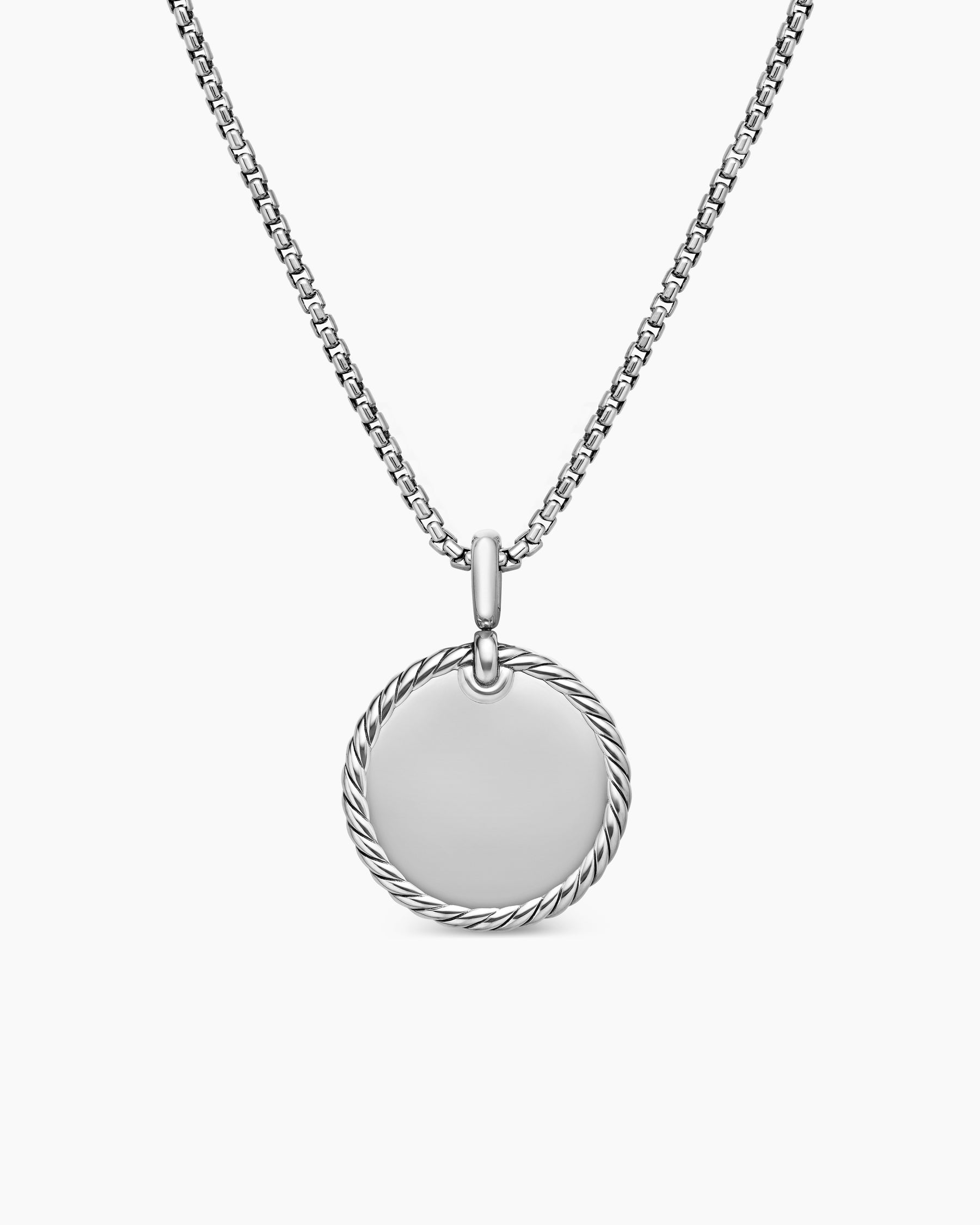 DY Elements Disc Pendant in Sterling Silver with Diamonds, 24mm - Image 4