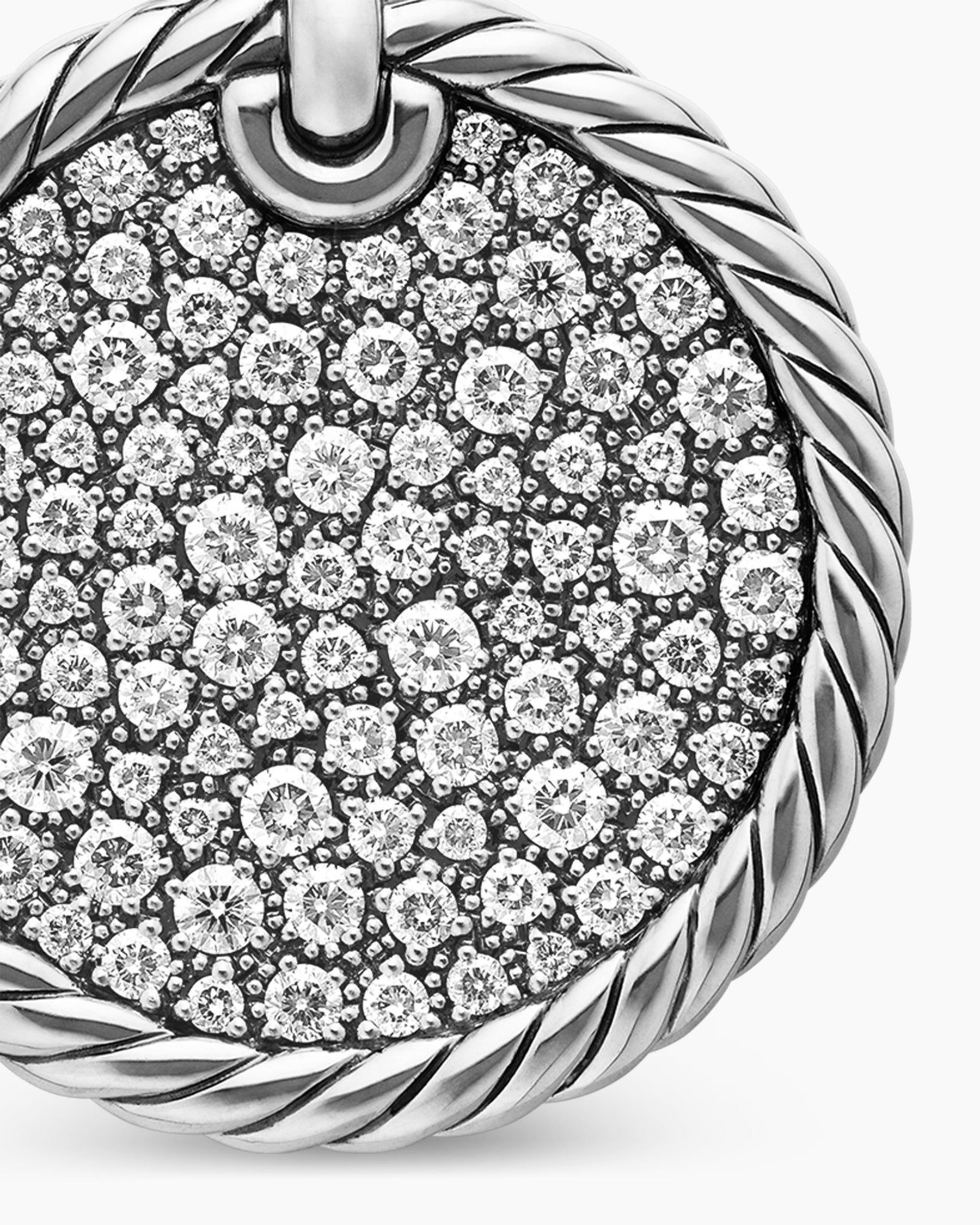 DY Elements Disc Pendant in Sterling Silver with Diamonds, 24mm - Image 5