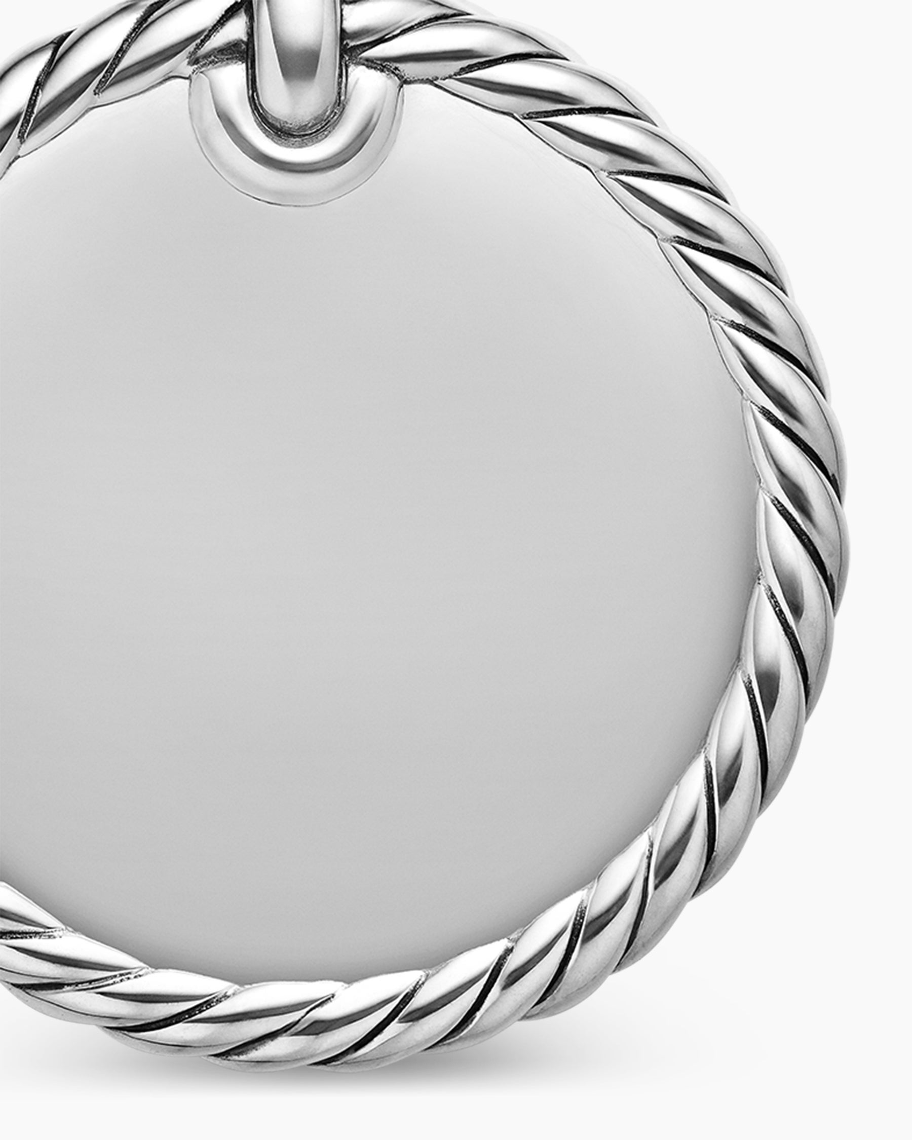DY Elements Disc Pendant in Sterling Silver with Diamonds, 24mm - Image 6