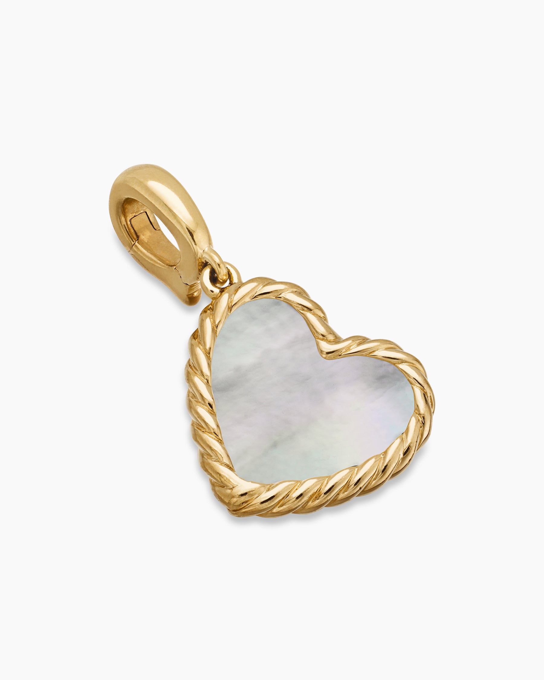 DY Elements Heart Amulet in 18K Yellow Gold with Mother of Pearl, 15.2mm - Image 3