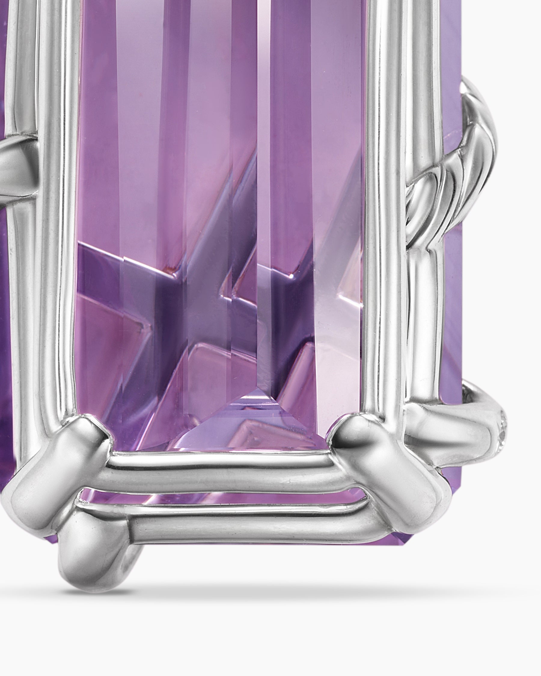 Cable Wrap Amulet in Sterling Silver with Lavender Amethyst and Diamonds, 32mm - Image 6