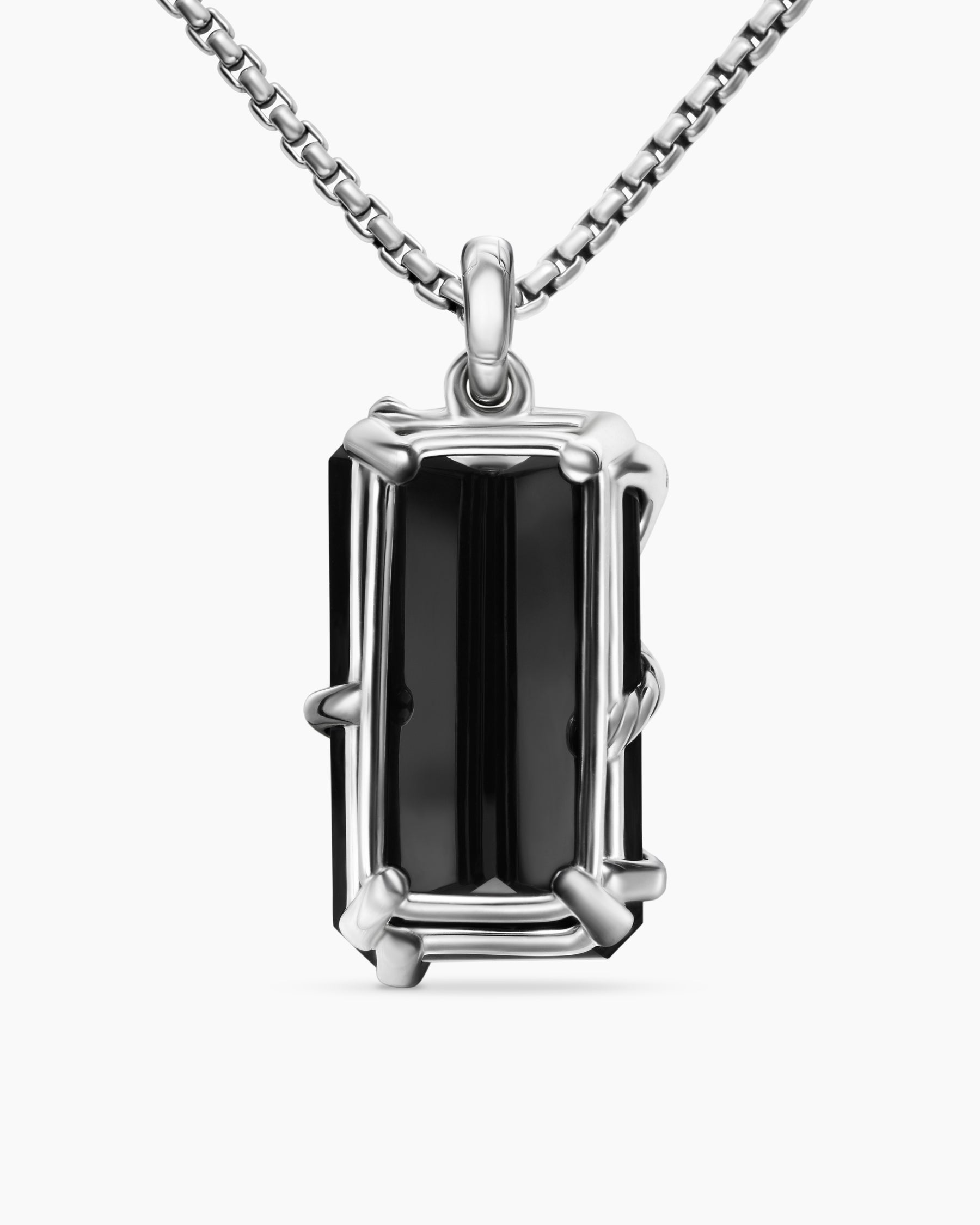 Cable Wrap Amulet in Sterling Silver with Black Onyx and Diamonds, 32mm - Image 4