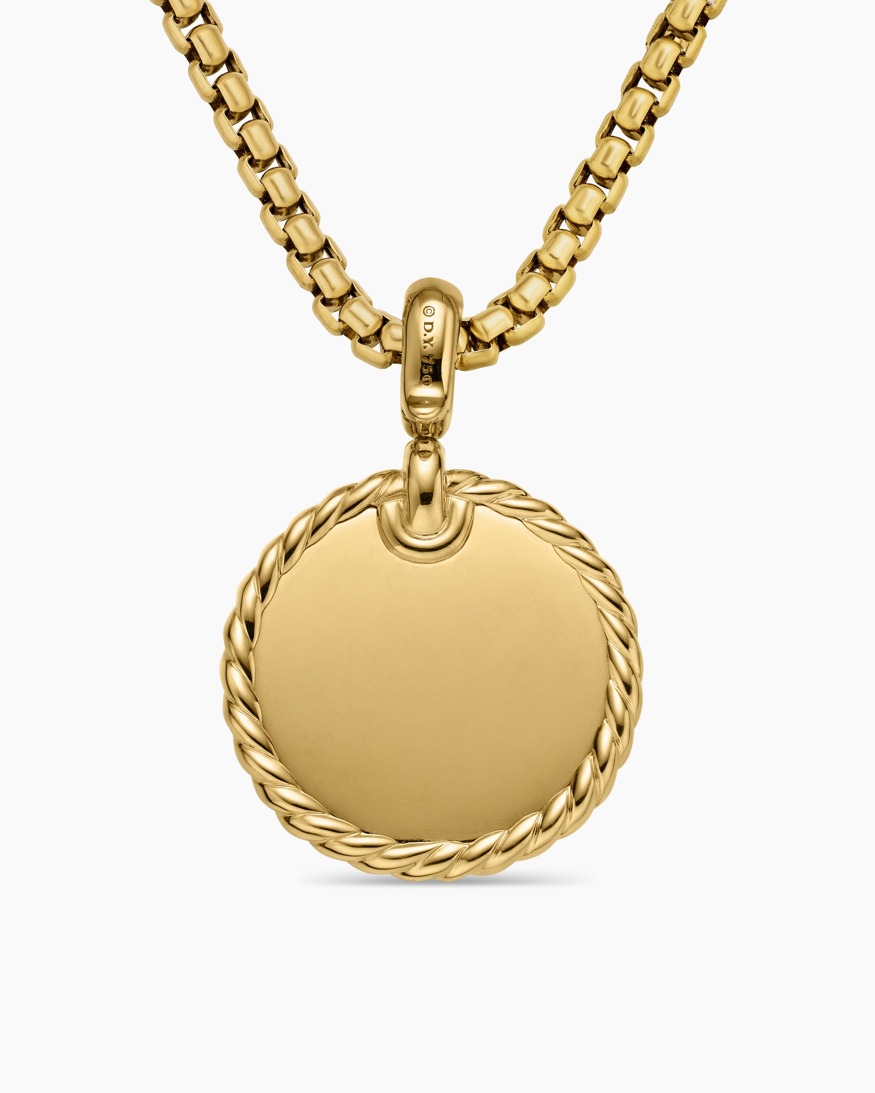DY Elements Disc Pendant in 18K Yellow Gold with Diamonds, 21.2mm - Image 4