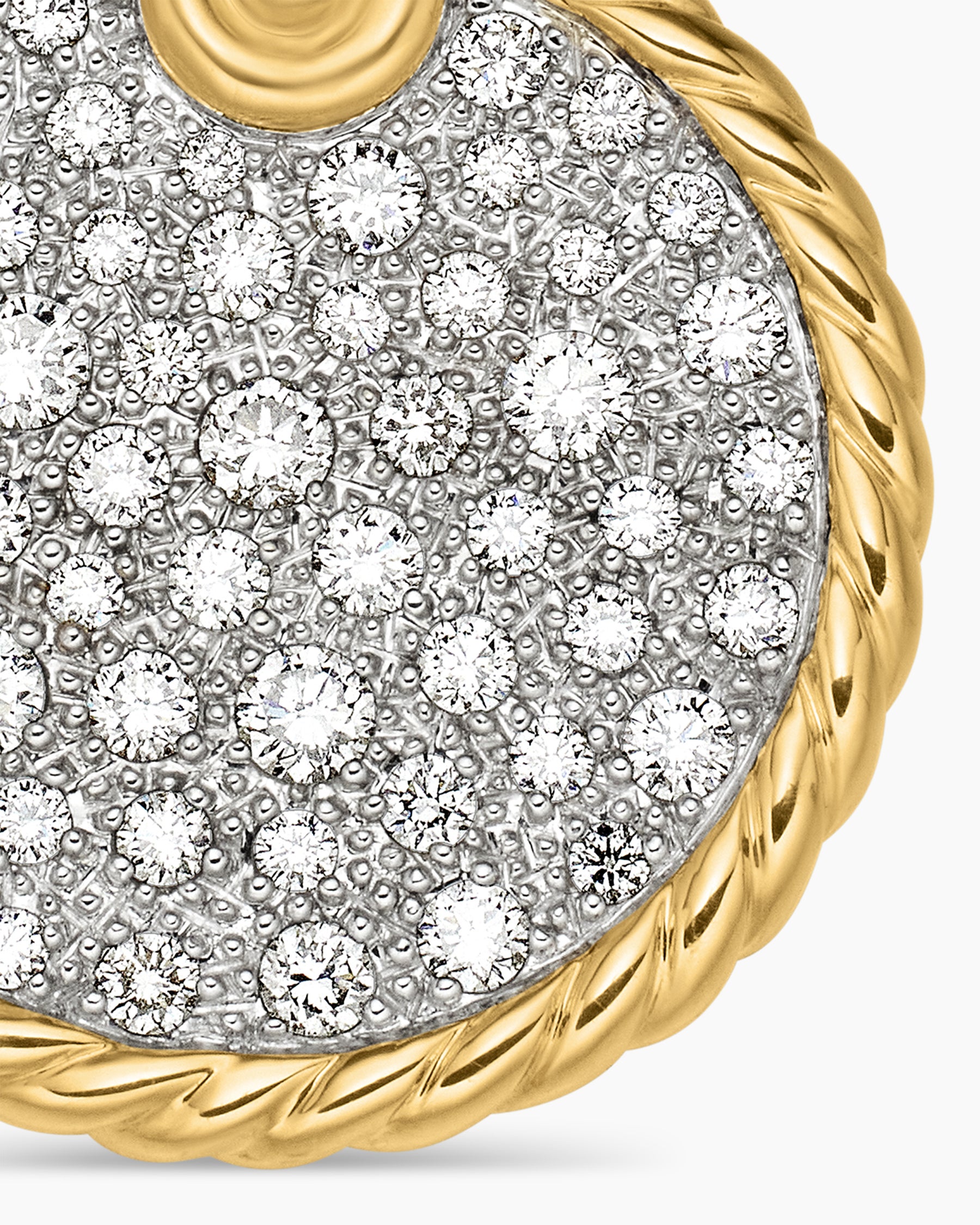 DY Elements Disc Pendant in 18K Yellow Gold with Diamonds, 21.2mm - Image 5
