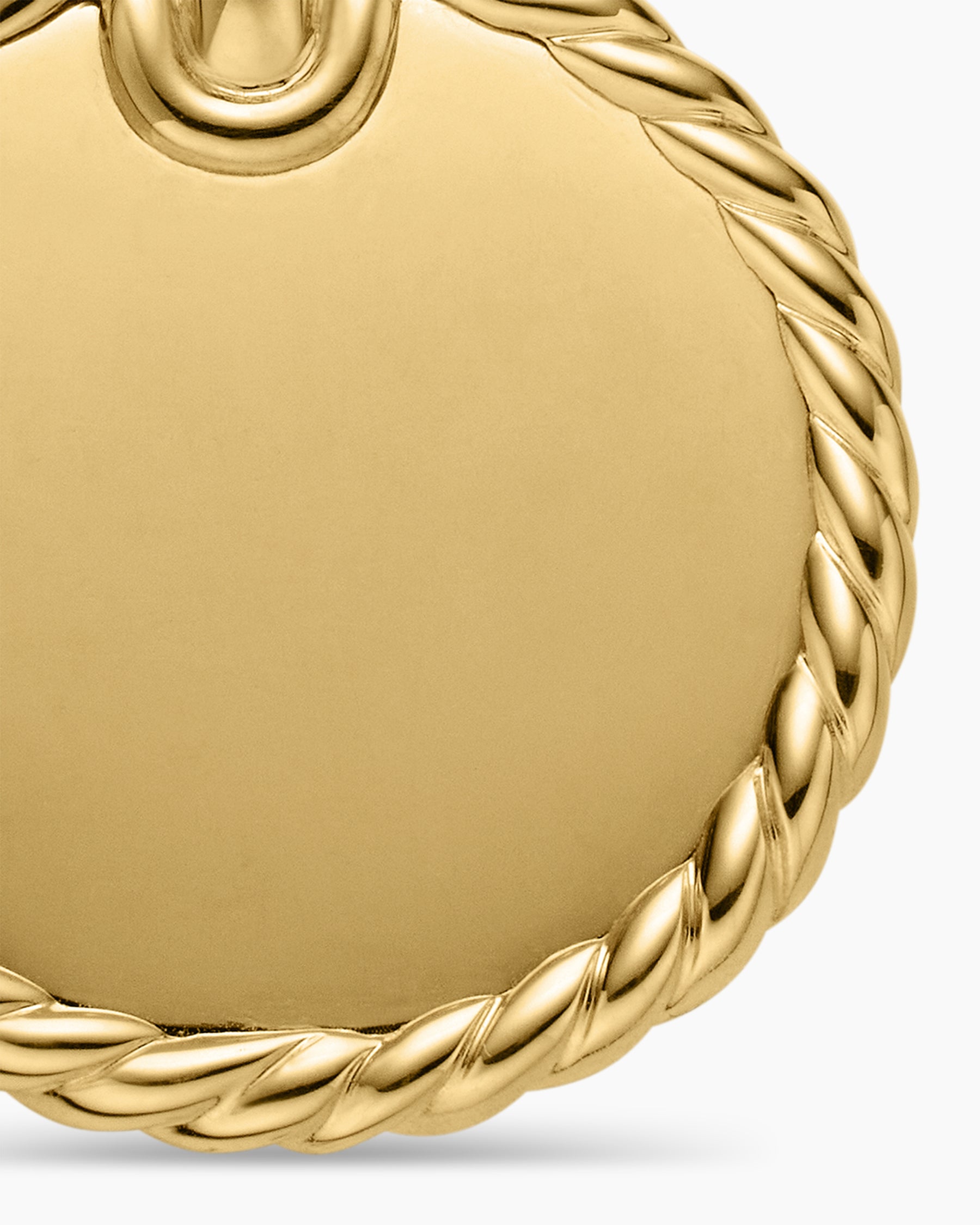 DY Elements Disc Pendant in 18K Yellow Gold with Diamonds, 21.2mm - Image 6
