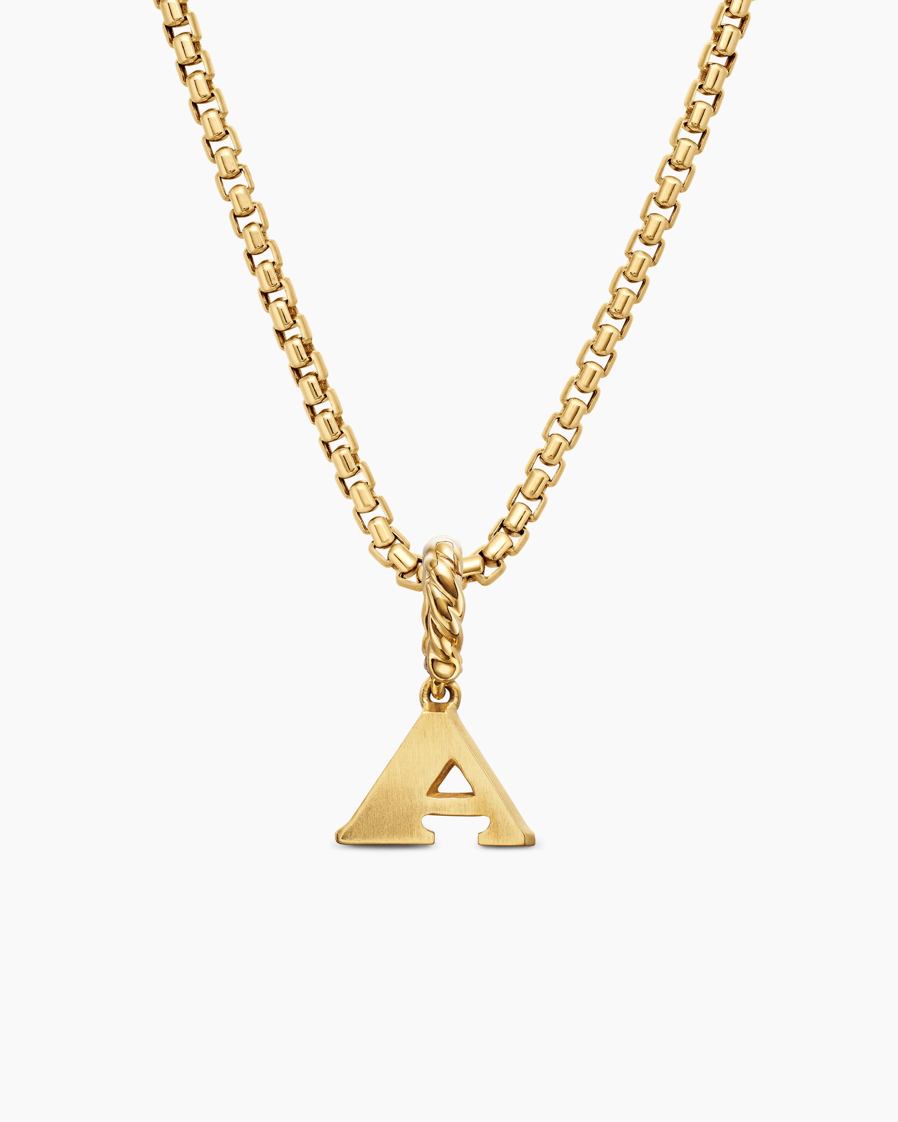 Pavé Initial Pendant in 18K Yellow Gold with Diamond A - Image 4