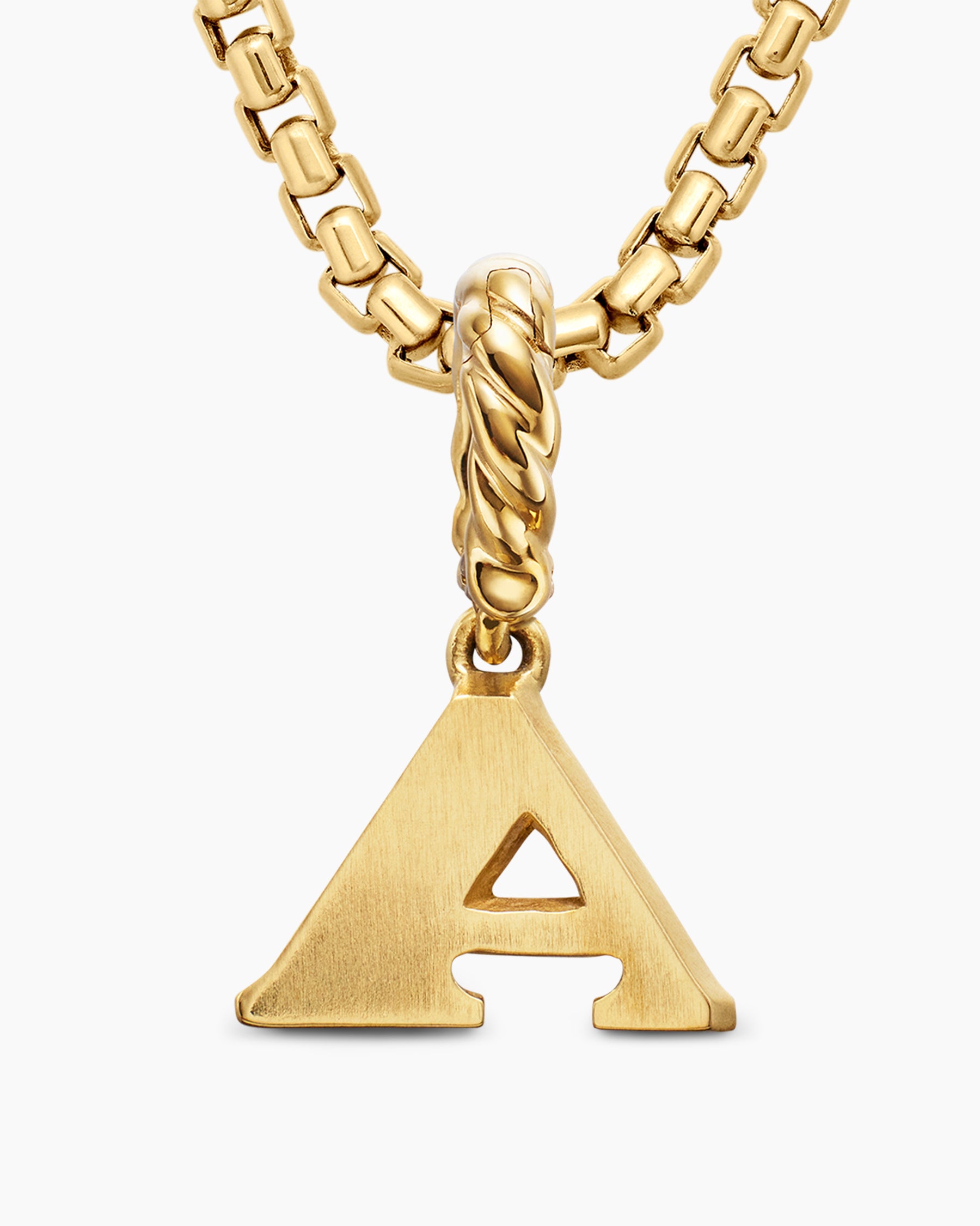 Pavé Initial Pendant in 18K Yellow Gold with Diamond A - Image 6
