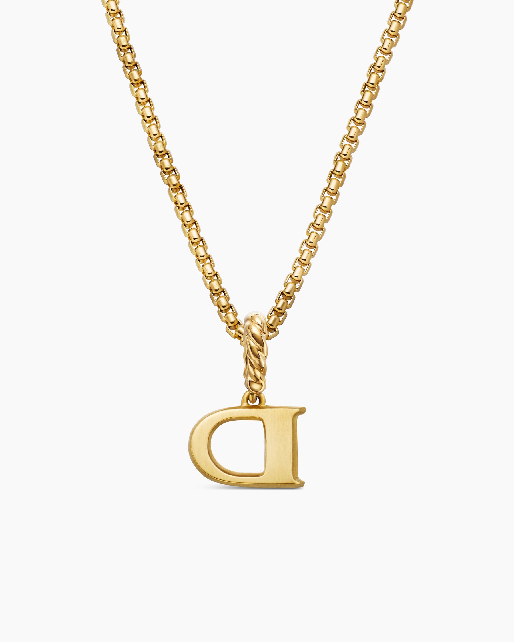 Pavé Initial Pendant in 18K Yellow Gold with Diamond D - Image 4
