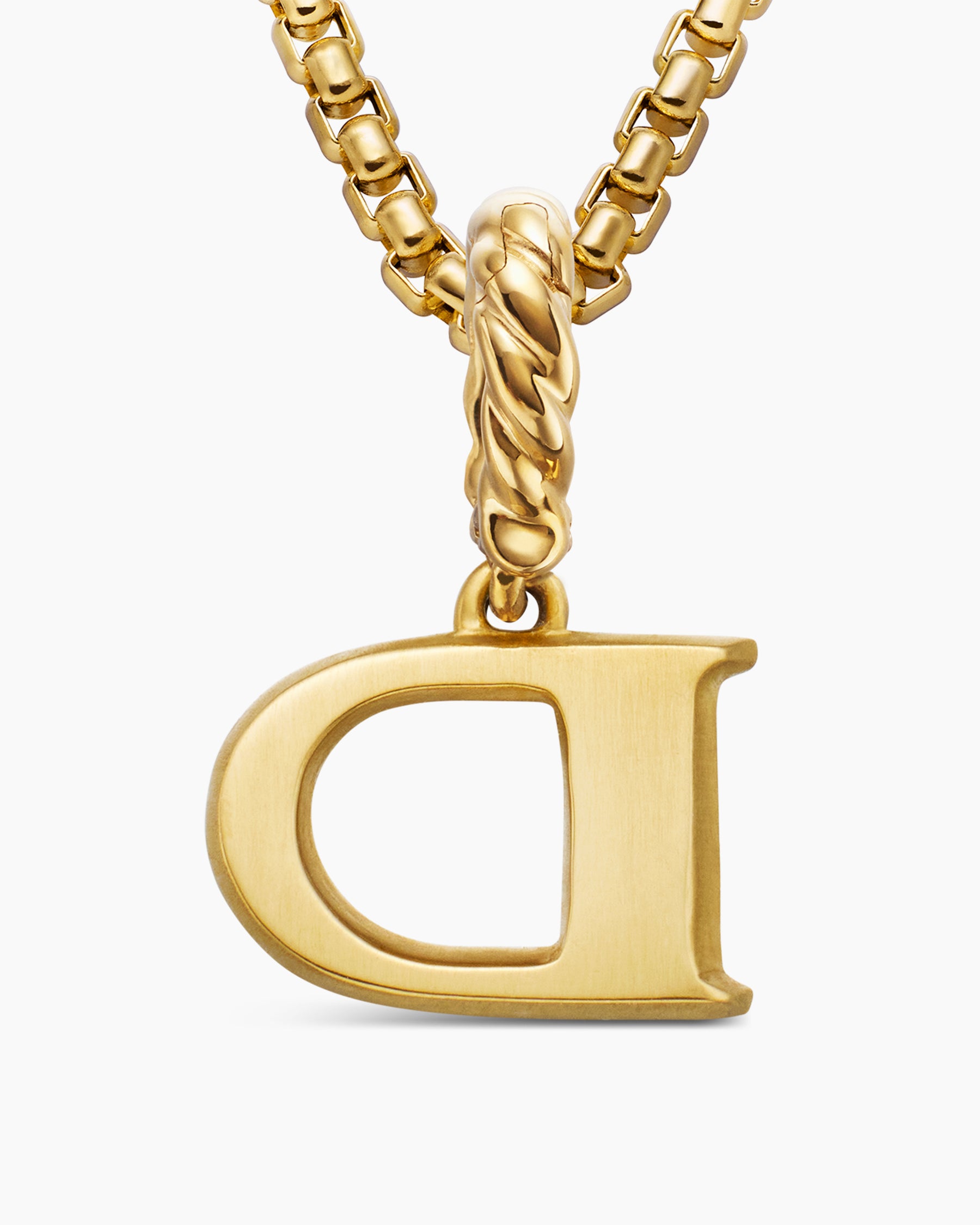 Pavé Initial Pendant in 18K Yellow Gold with Diamond D - Image 6
