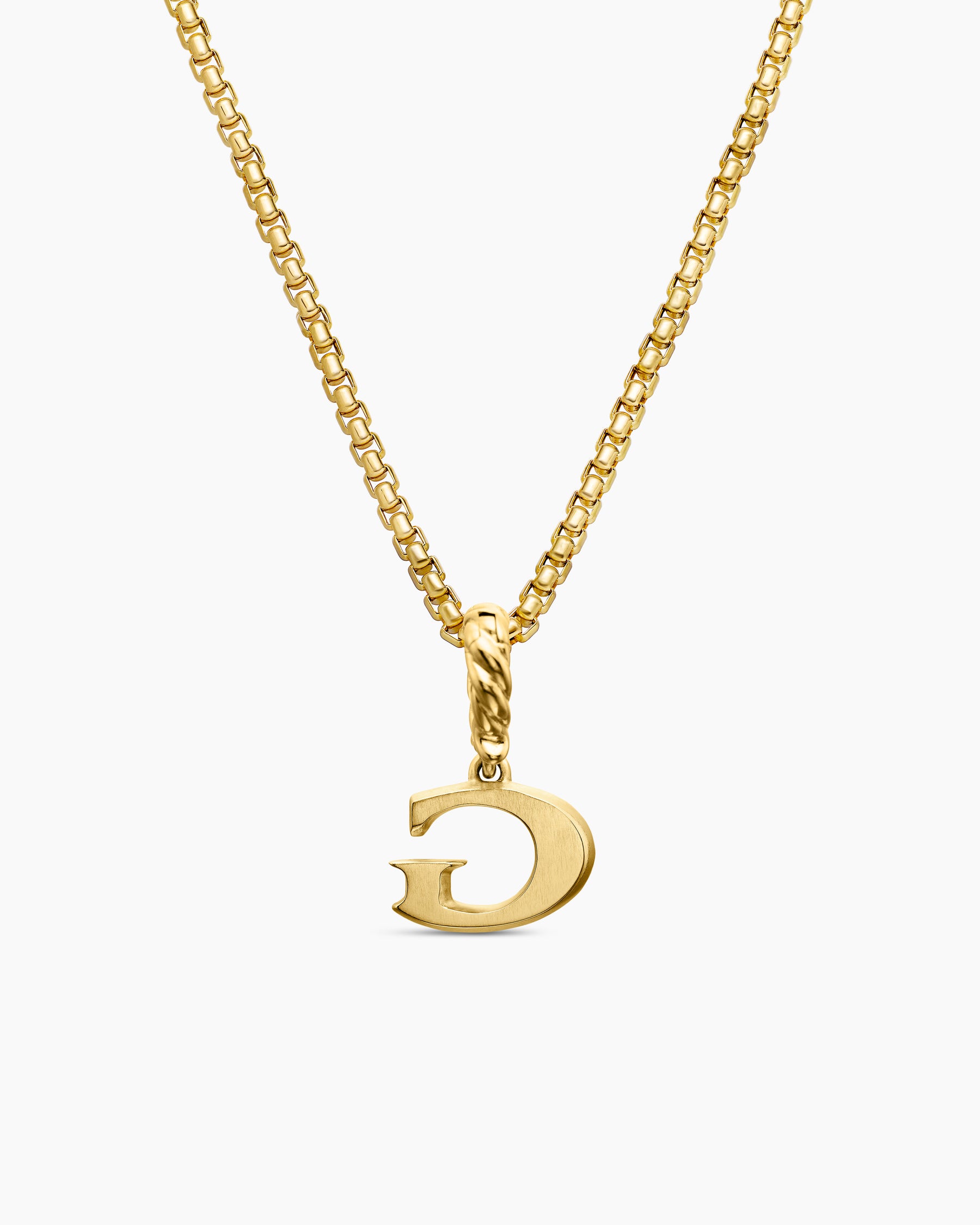 Pavé Initial Pendant in 18K Yellow Gold with Diamond G - Image 4