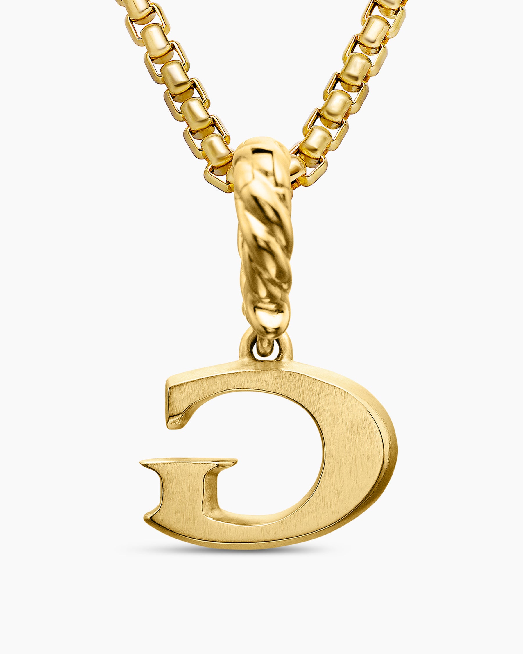 Pavé Initial Pendant in 18K Yellow Gold with Diamond G - Image 6