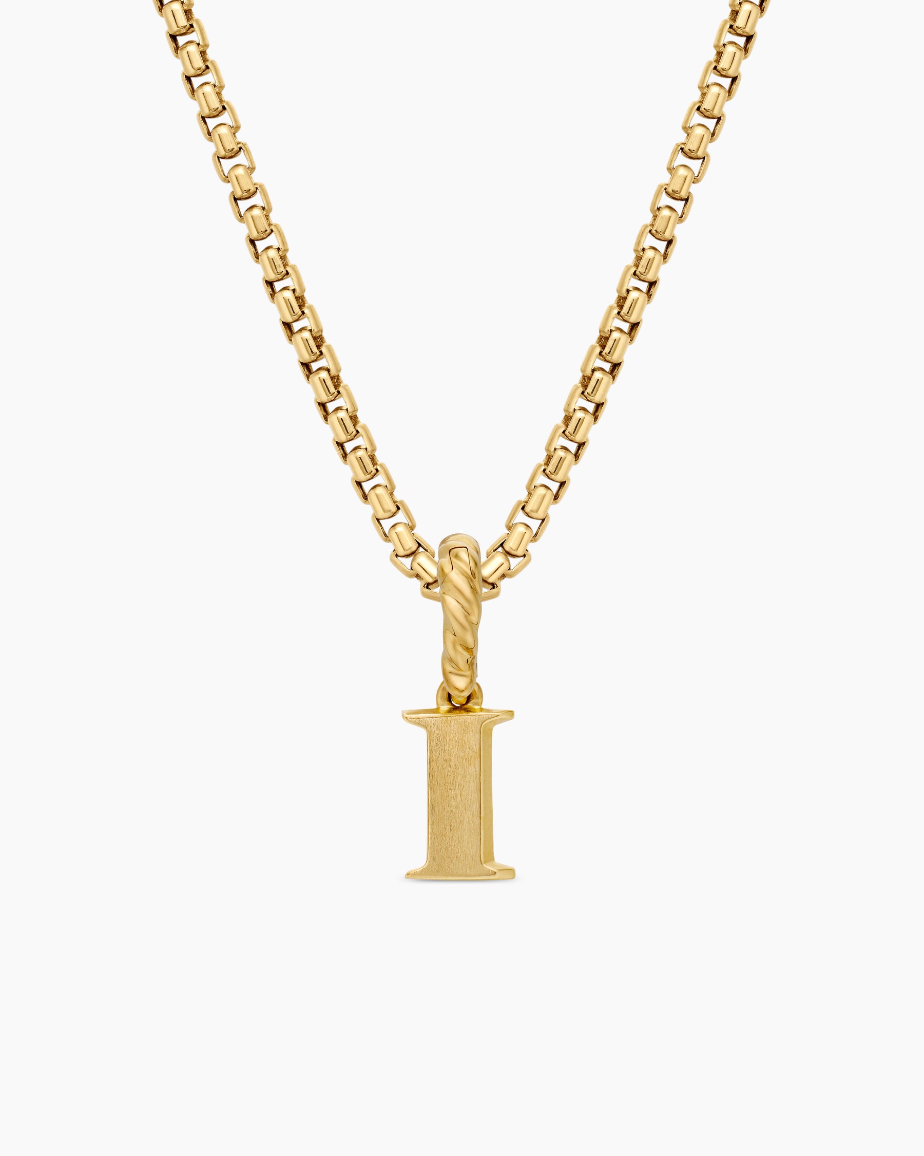 Pavé Initial Pendant in 18K Yellow Gold with Diamond I - Image 4
