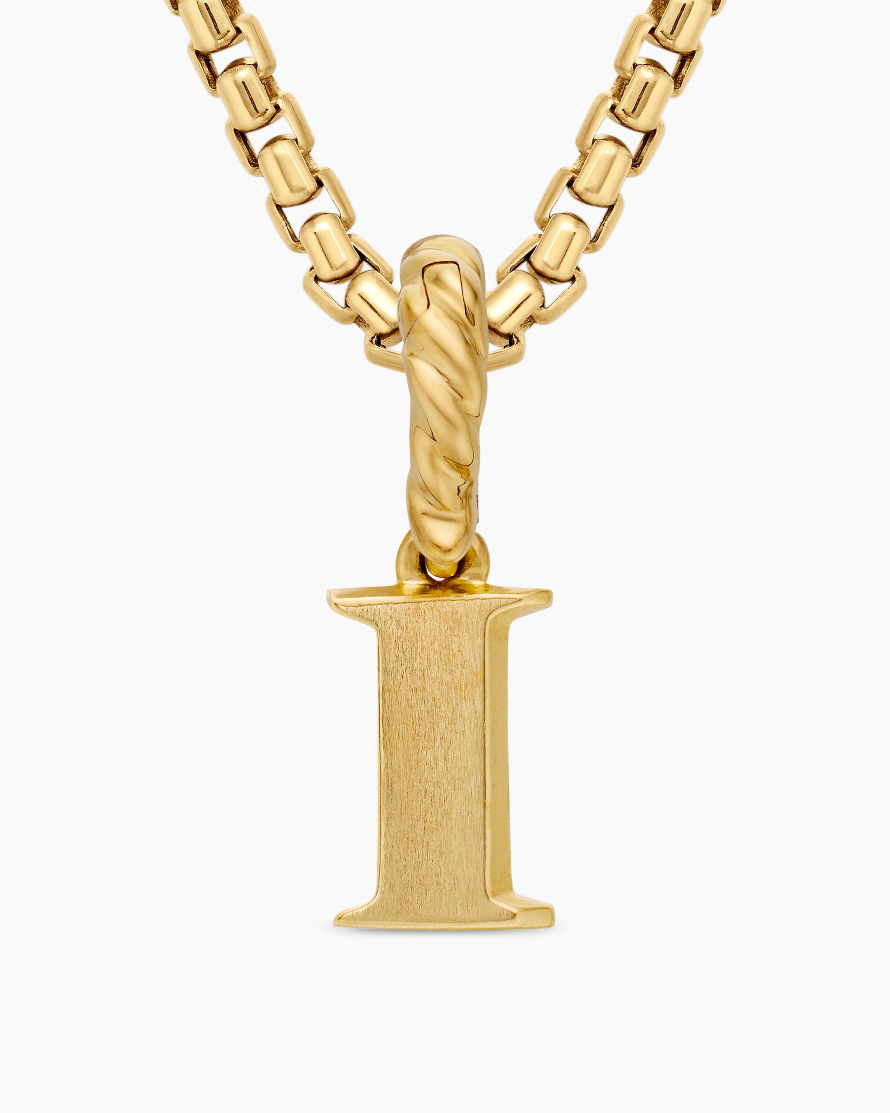 Pavé Initial Pendant in 18K Yellow Gold with Diamond I - Image 6