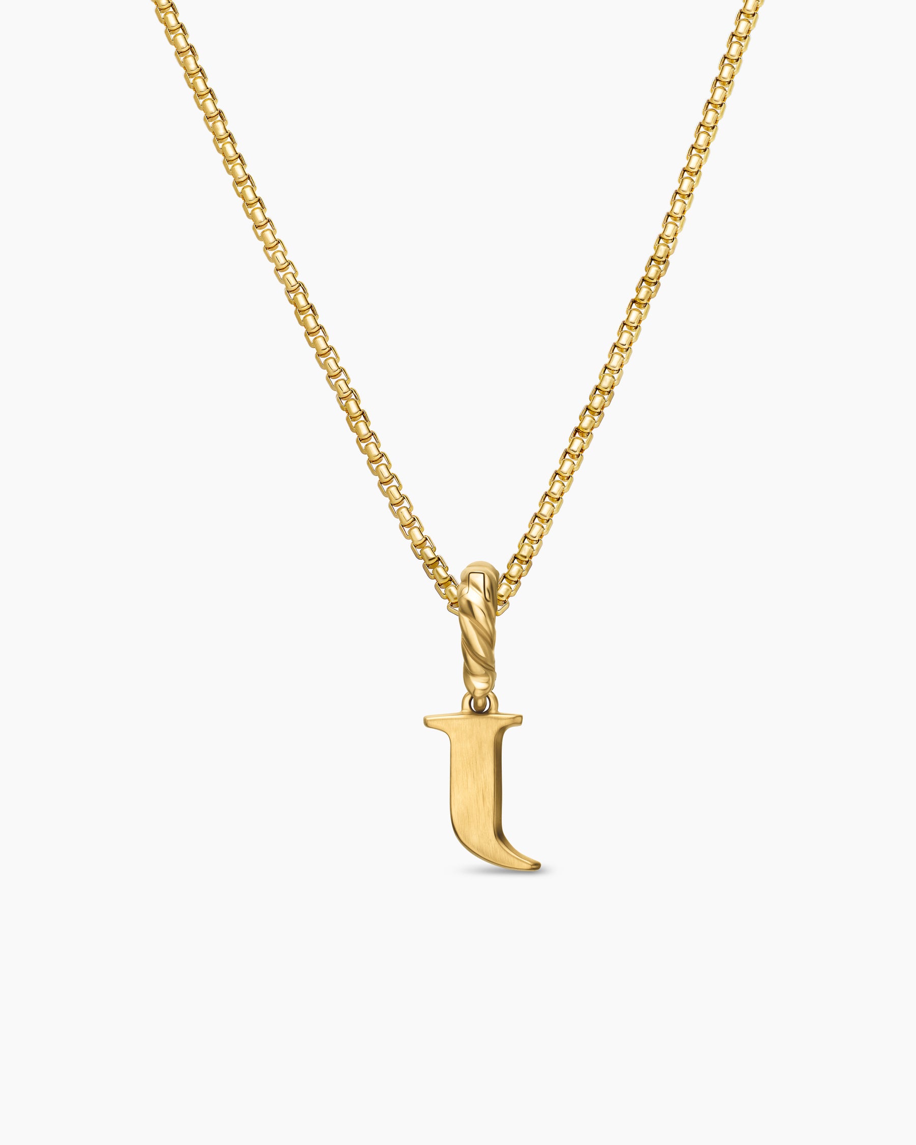 Pavé Initial Pendant in 18K Yellow Gold with Diamond J - Image 4