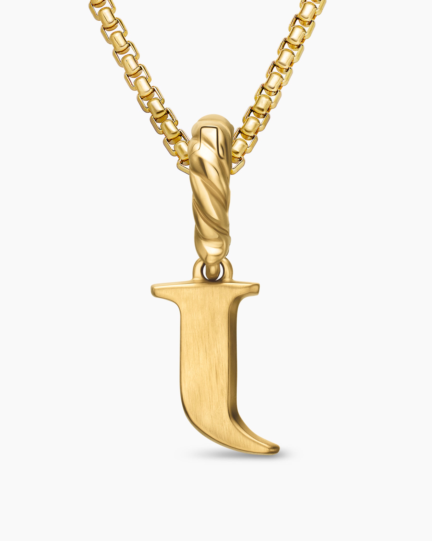 Pavé Initial Pendant in 18K Yellow Gold with Diamond J - Image 6
