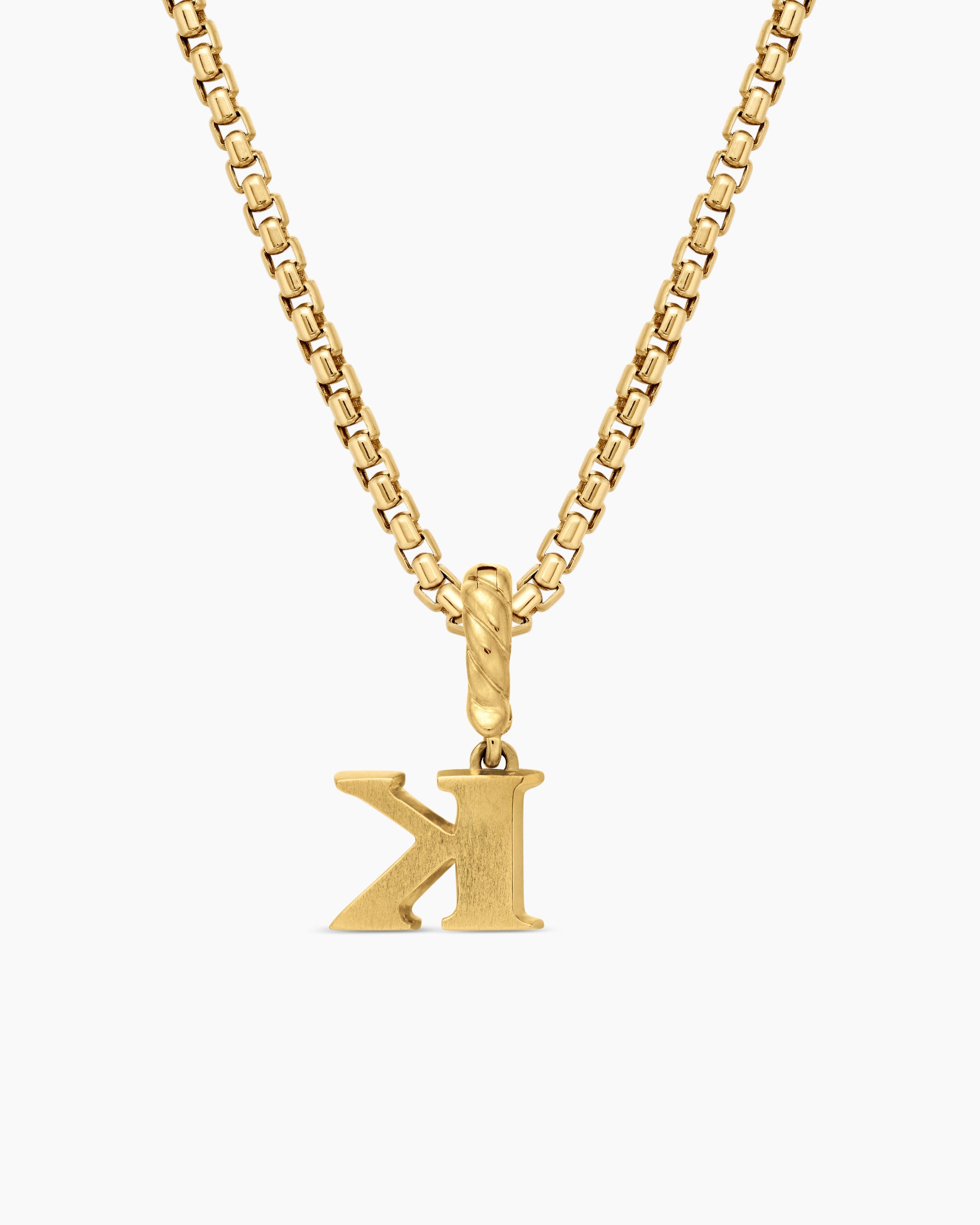 Pavé Initial Pendant in 18K Yellow Gold with Diamond K - Image 4