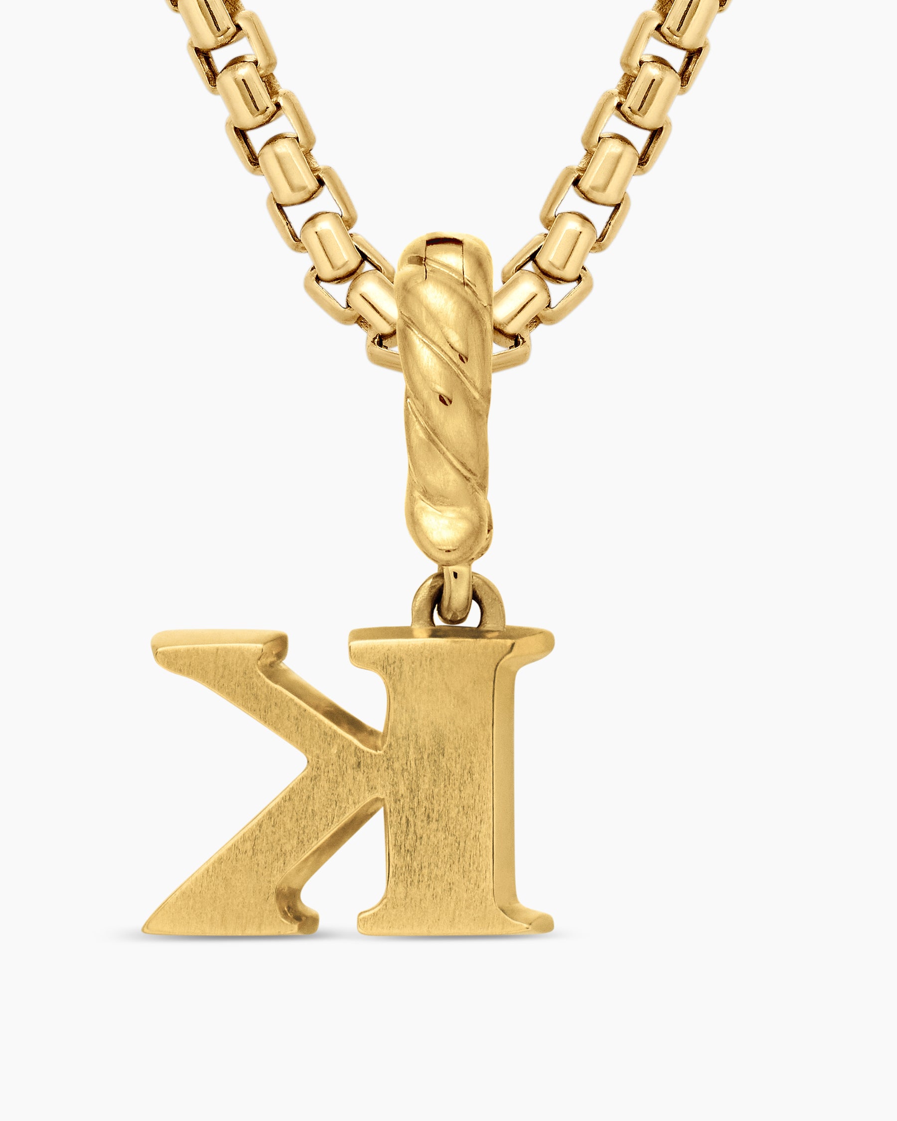 Pavé Initial Pendant in 18K Yellow Gold with Diamond K - Image 6