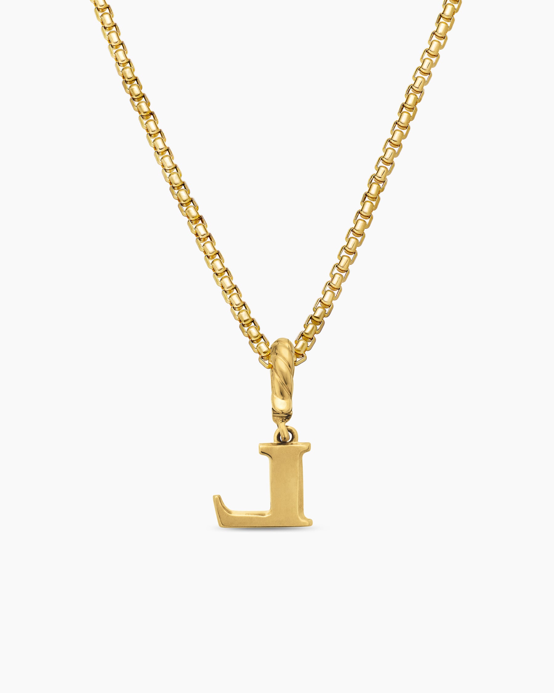 Pavé Initial Pendant in 18K Yellow Gold with Diamond L - Image 4