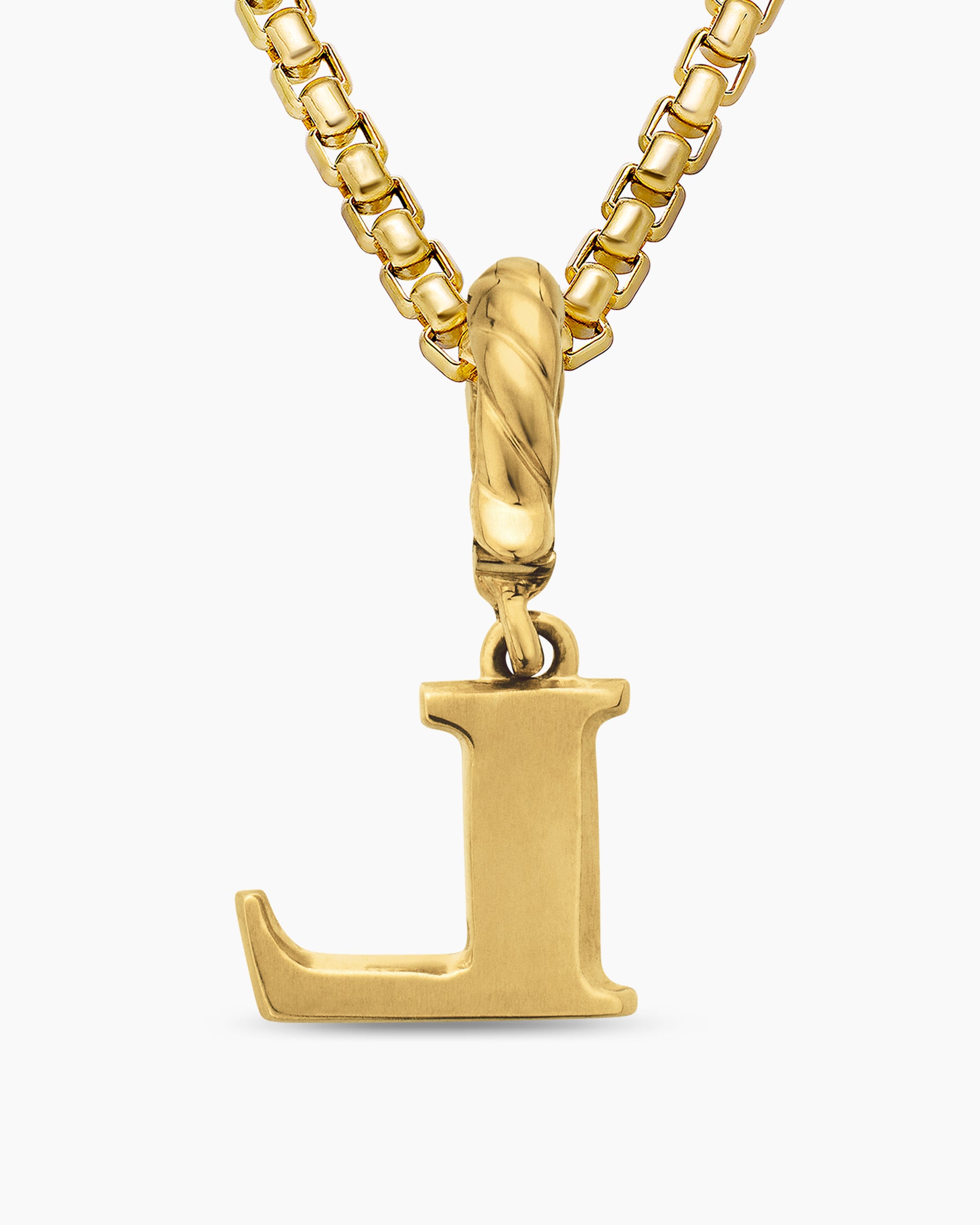 Pavé Initial Pendant in 18K Yellow Gold with Diamond L - Image 6