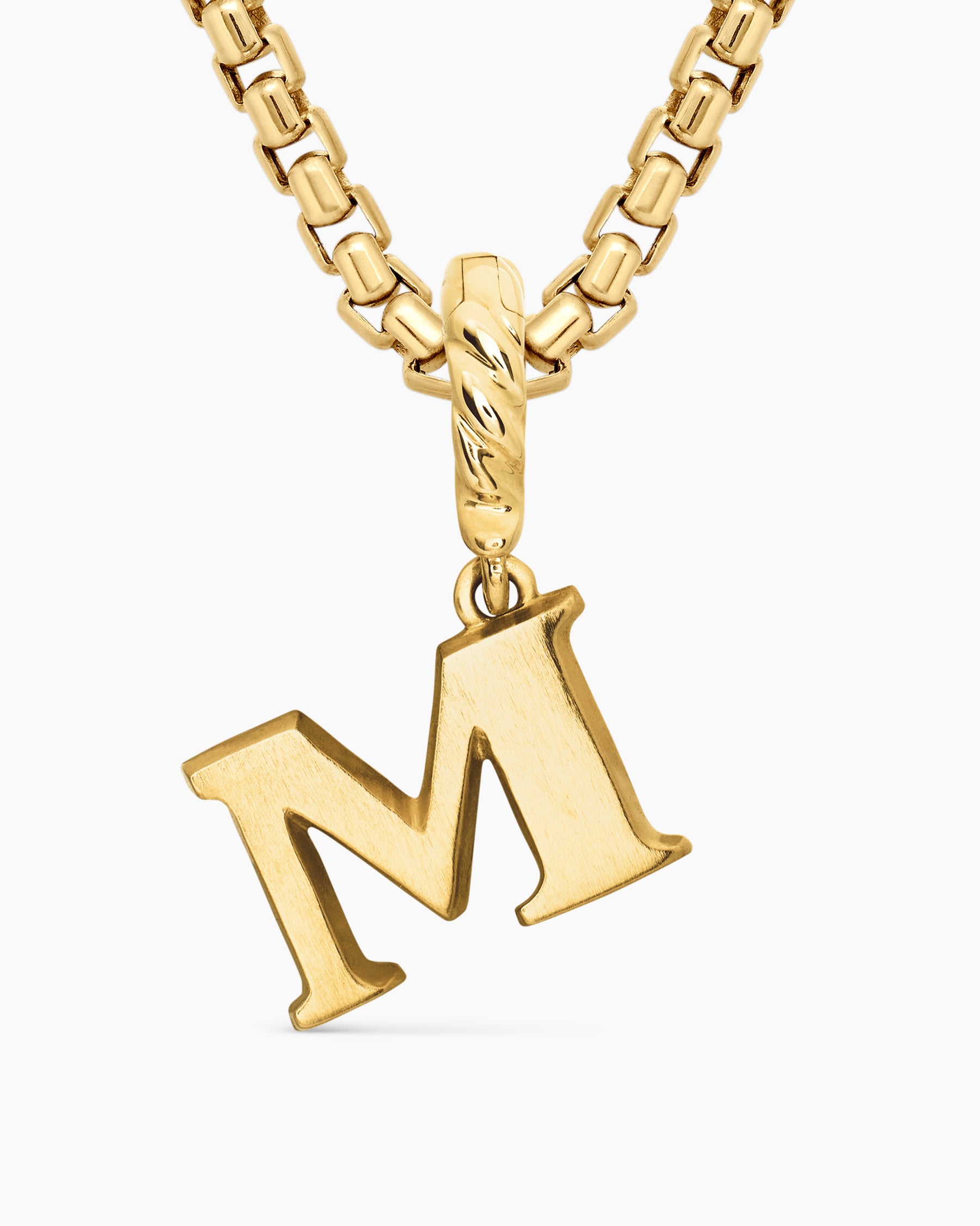 Pavé Initial Pendant in 18K Yellow Gold with Diamond M - Image 6