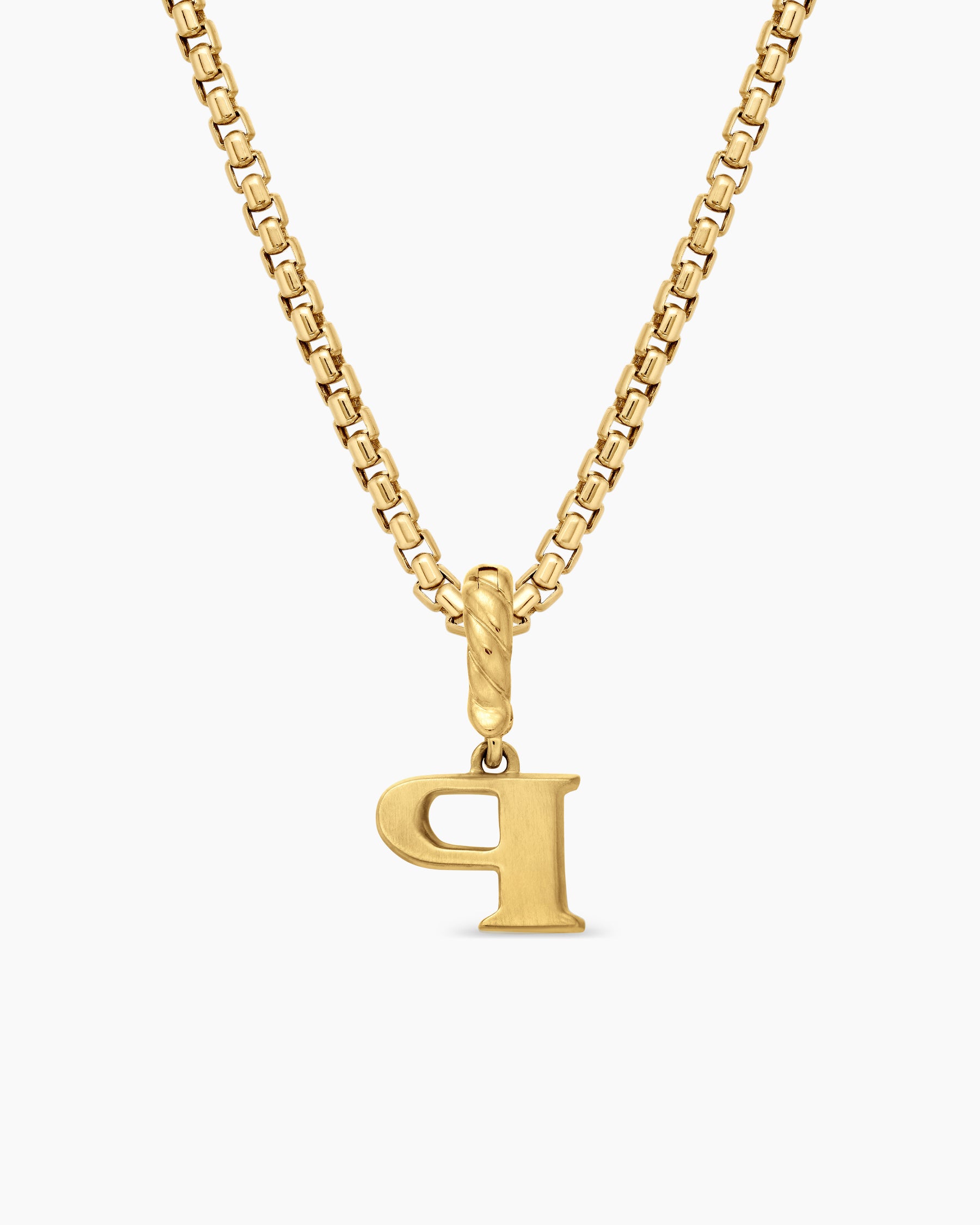 Pavé Initial Pendant in 18K Yellow Gold with Diamond P - Image 4