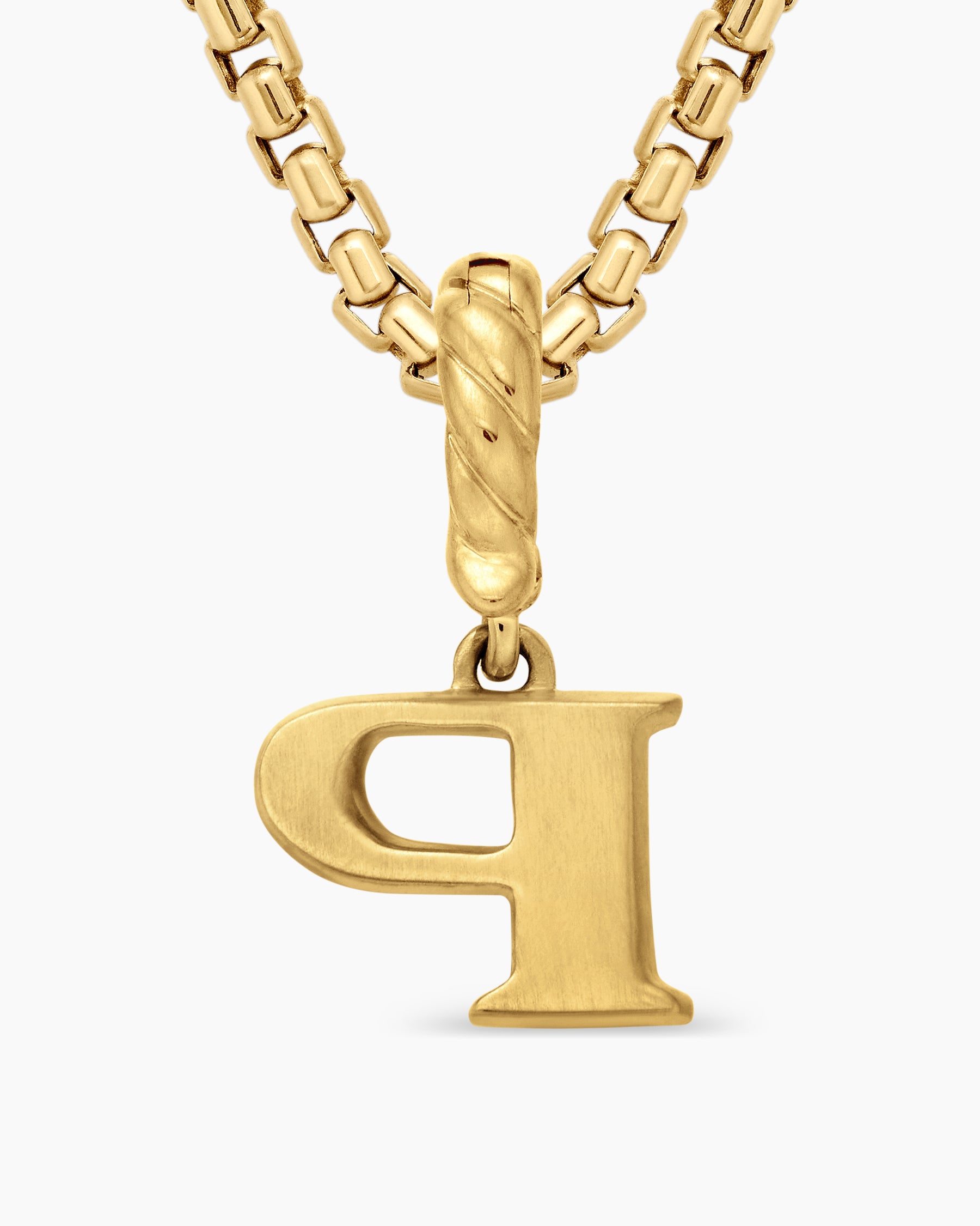 Pavé Initial Pendant in 18K Yellow Gold with Diamond P - Image 6