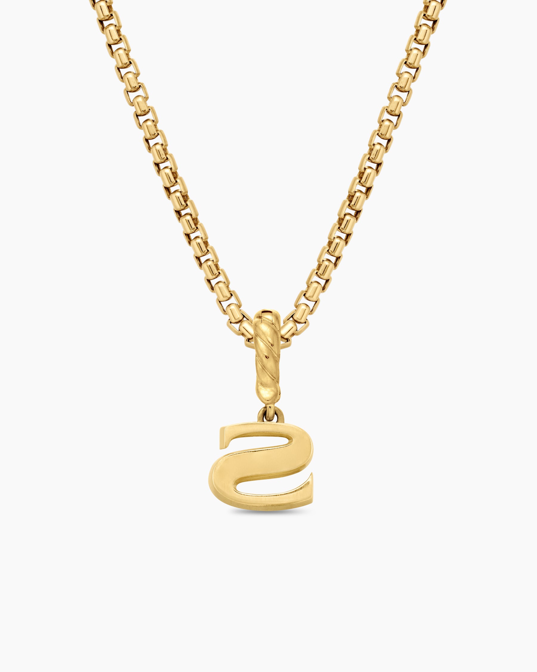 Pavé Initial Pendant in 18K Yellow Gold with Diamond S - Image 4