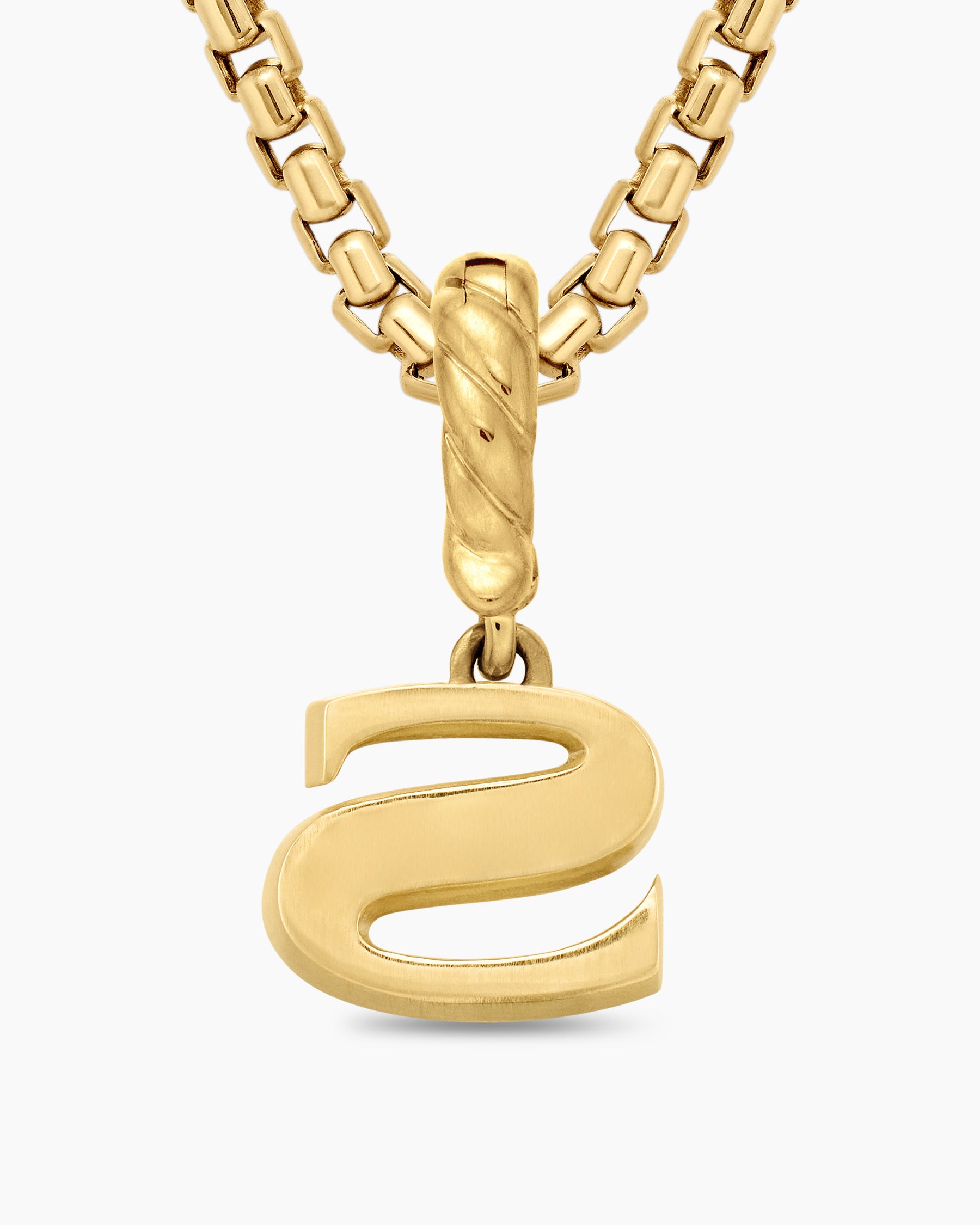 Pavé Initial Pendant in 18K Yellow Gold with Diamond S - Image 6