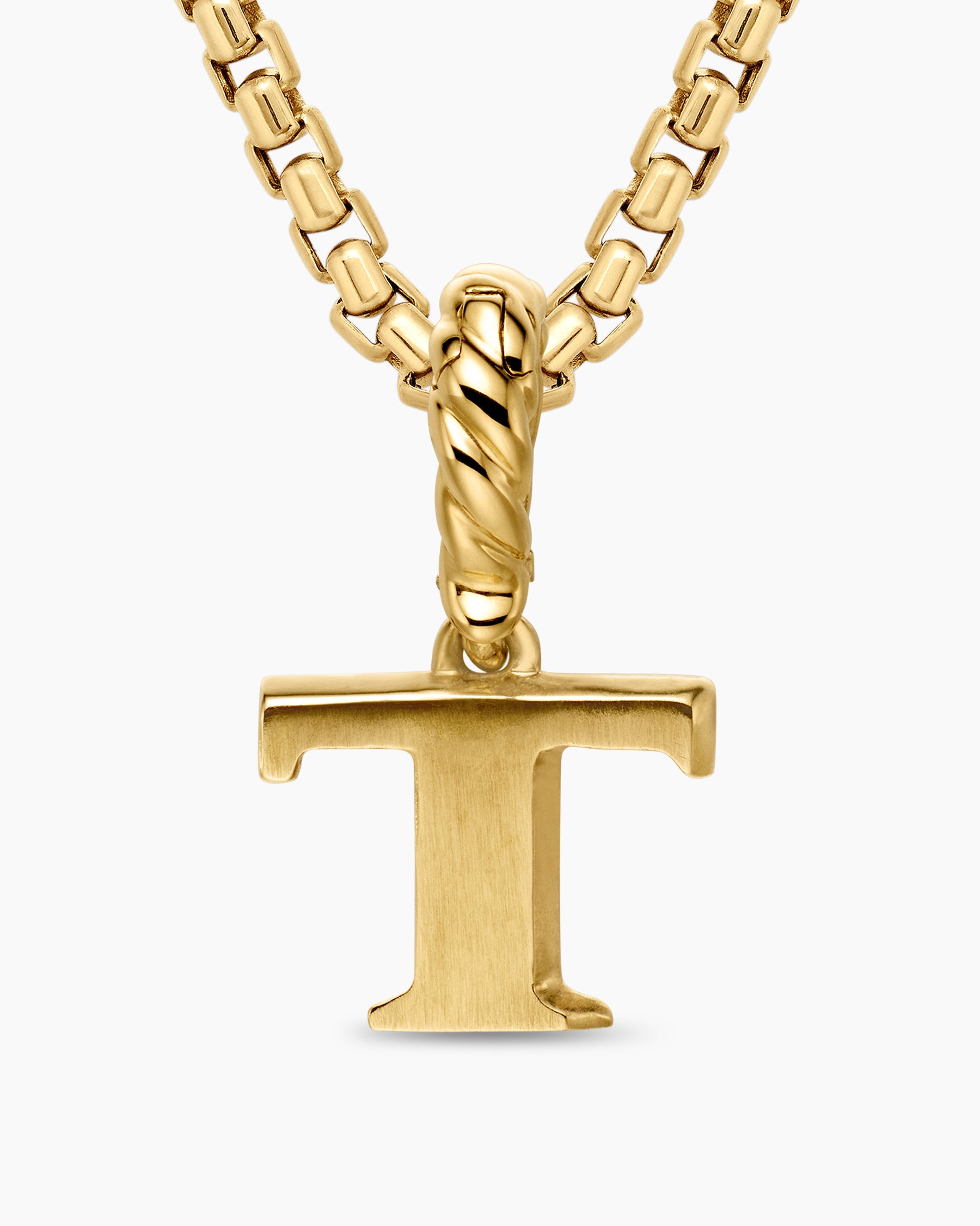 Pavé Initial Pendant in 18K Yellow Gold with Diamond T - Image 6