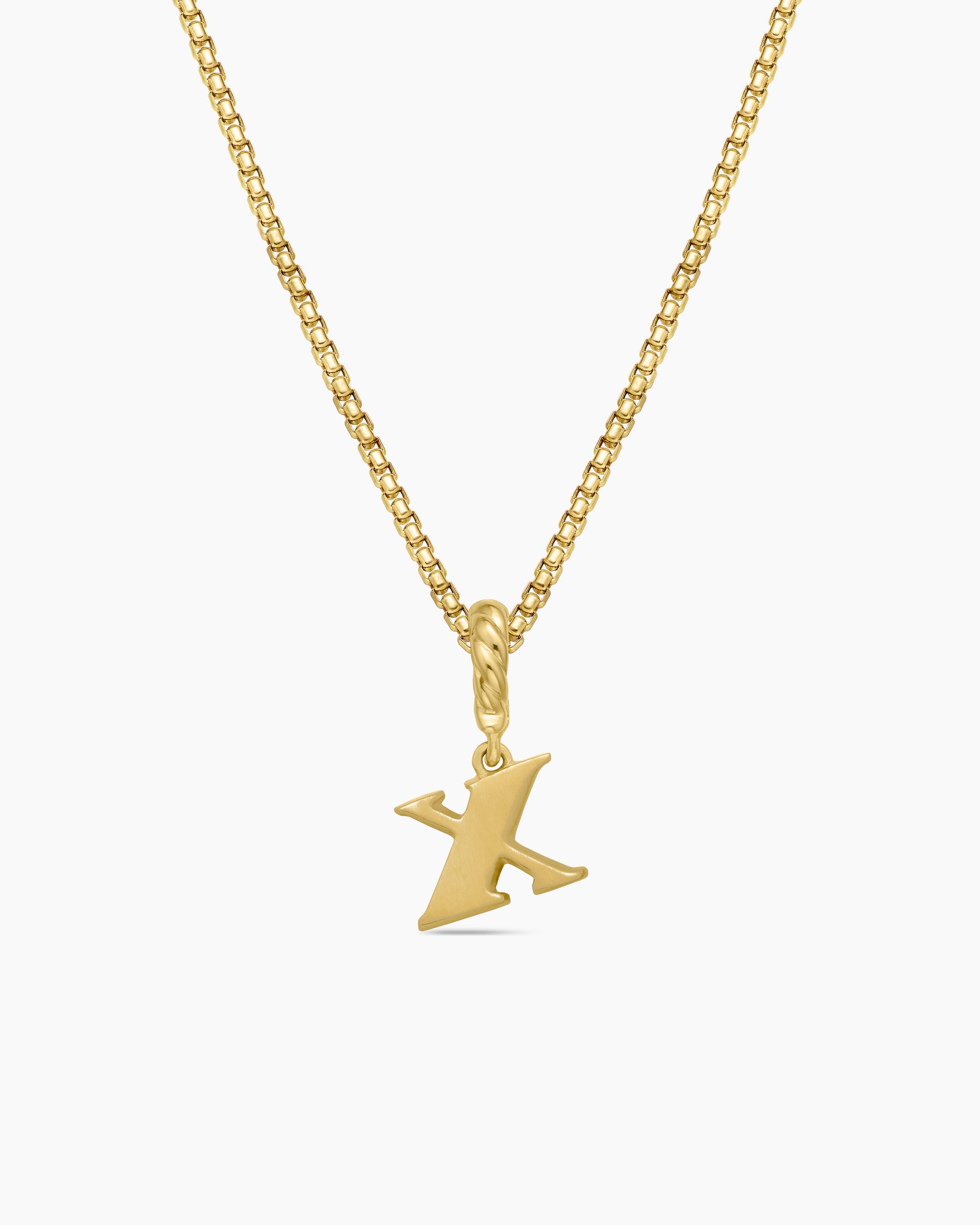 Pavé Initial Pendant in 18K Yellow Gold with Diamond X - Image 4