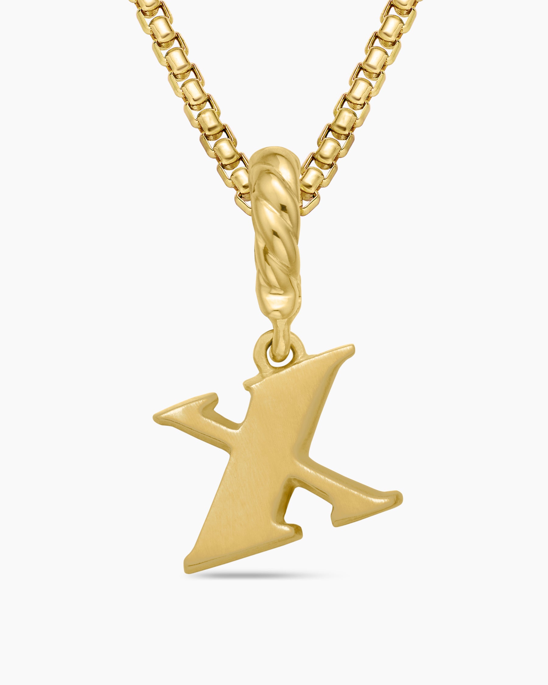 Pavé Initial Pendant in 18K Yellow Gold with Diamond X - Image 6