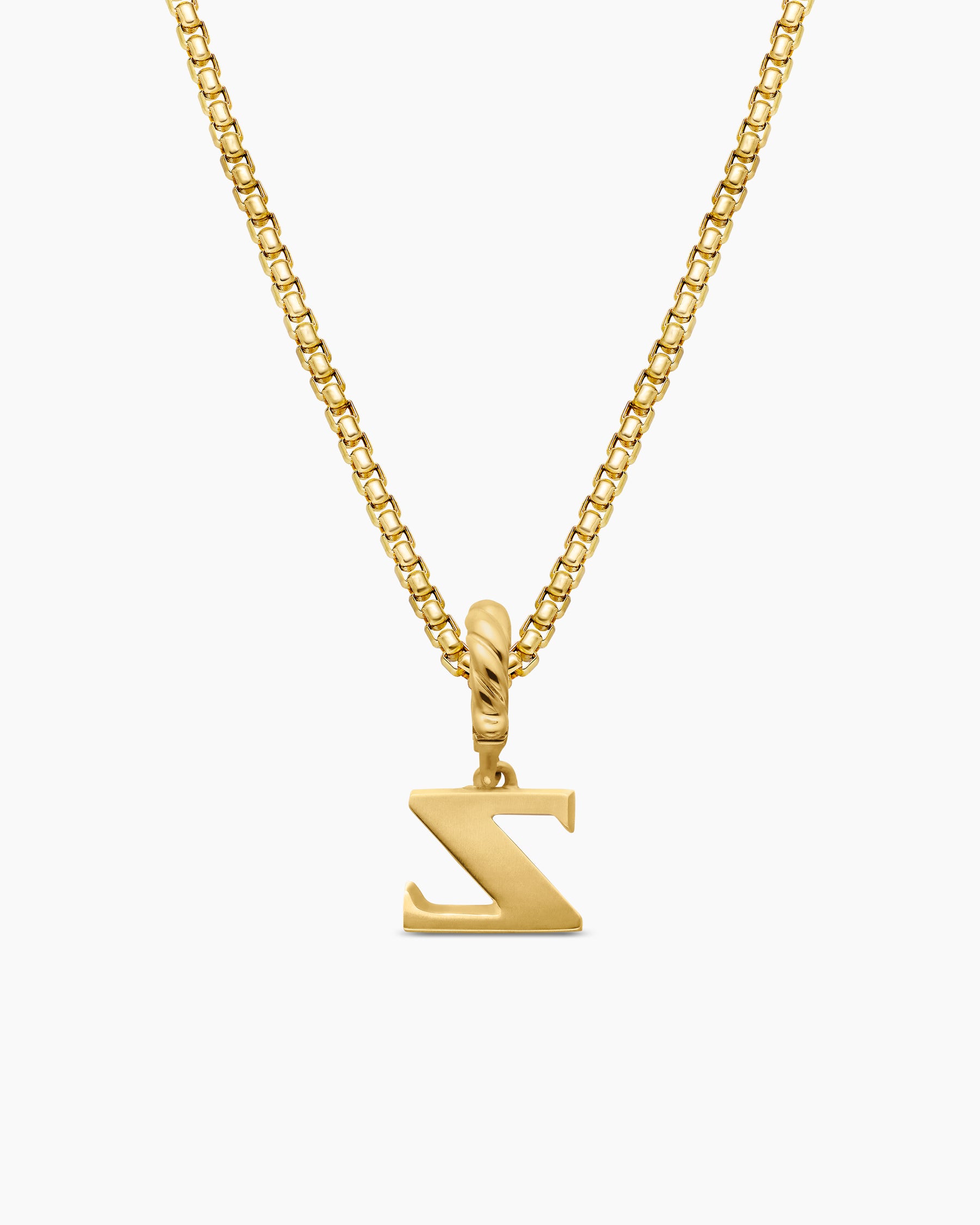 Pavé Initial Pendant in 18K Yellow Gold with Diamond Z - Image 4