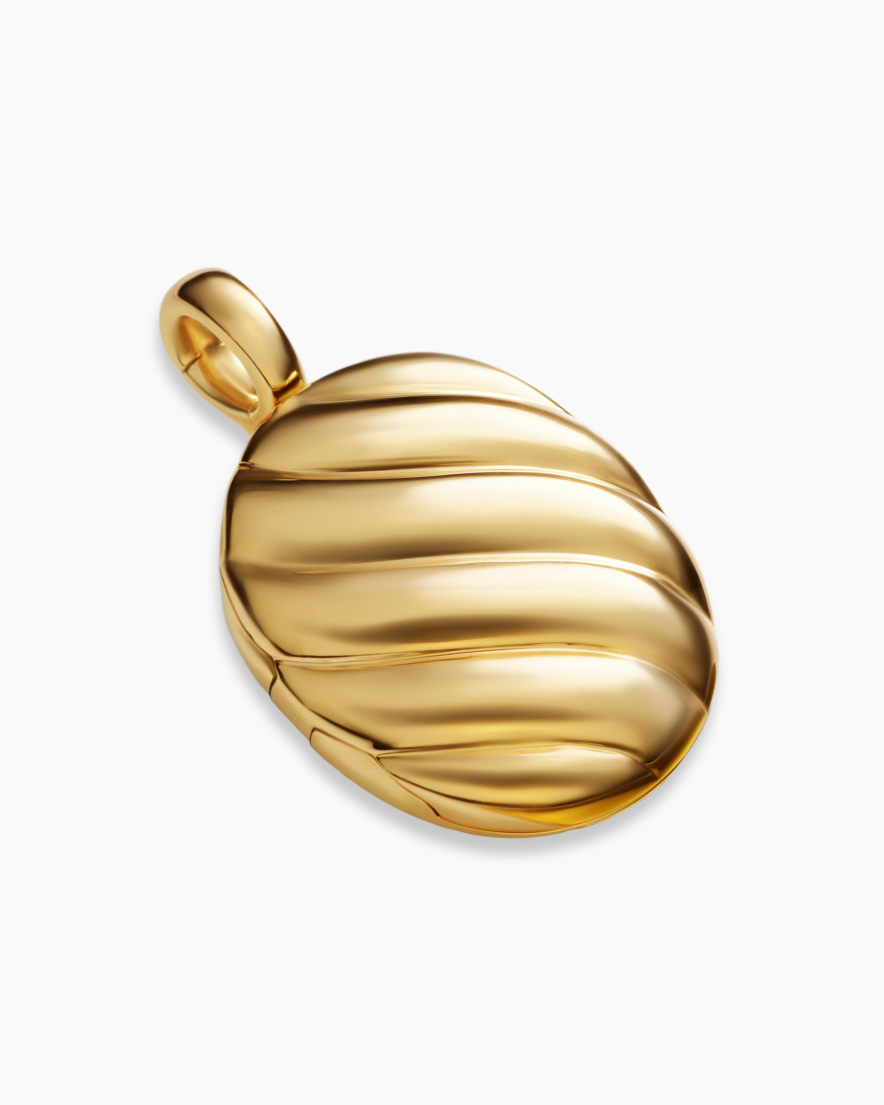 Sculpted Cable Locket in 18K Yellow Gold, 24mm - Image 3