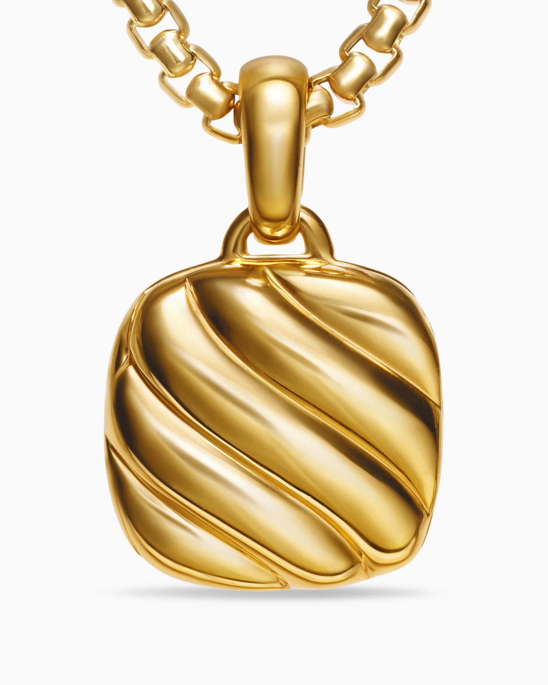 Sculpted Cable Square Locket in 18K Yellow Gold, 14.5mm - Image 5