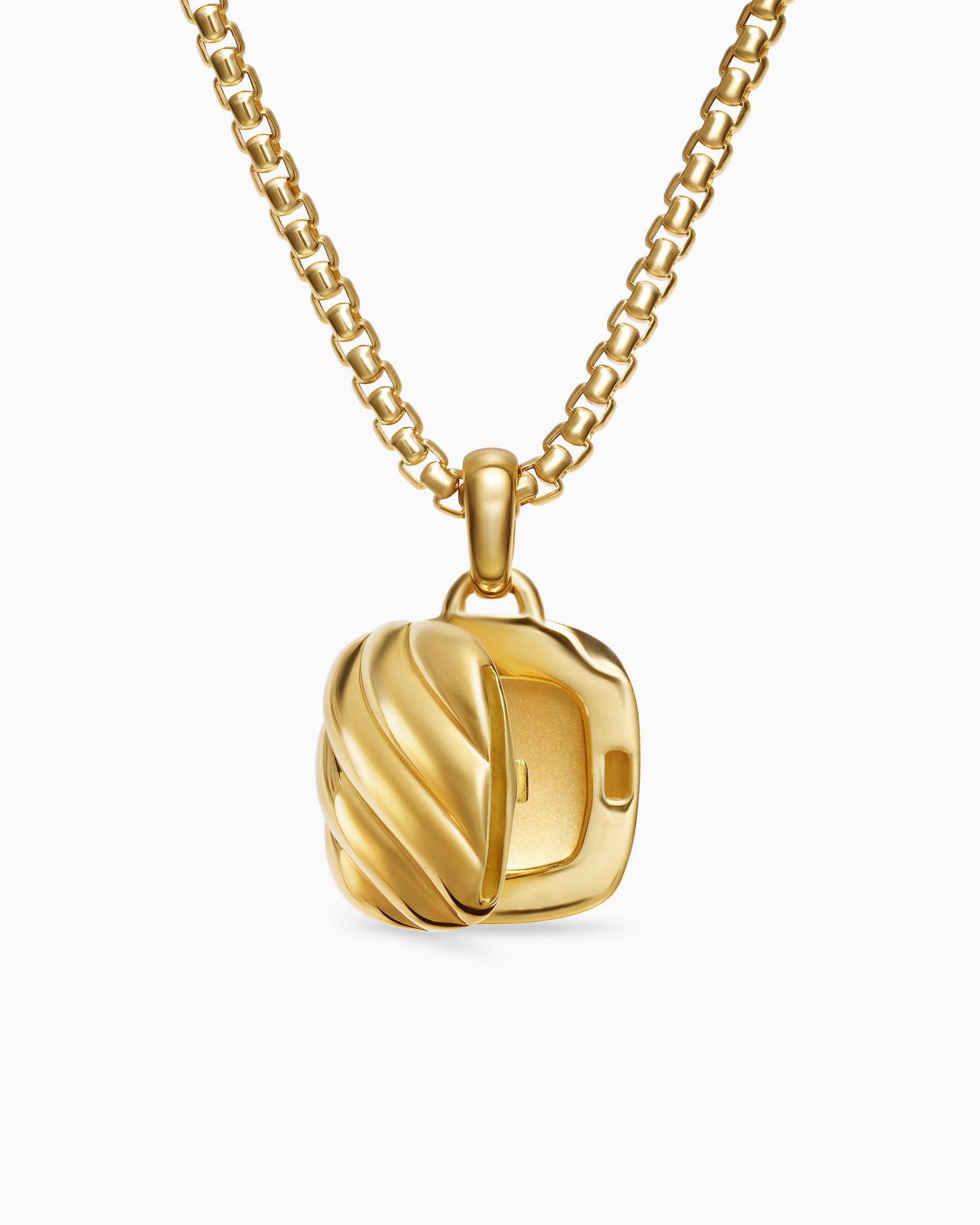 Sculpted Cable Square Locket in 18K Yellow Gold, 14.5mm - Image 6