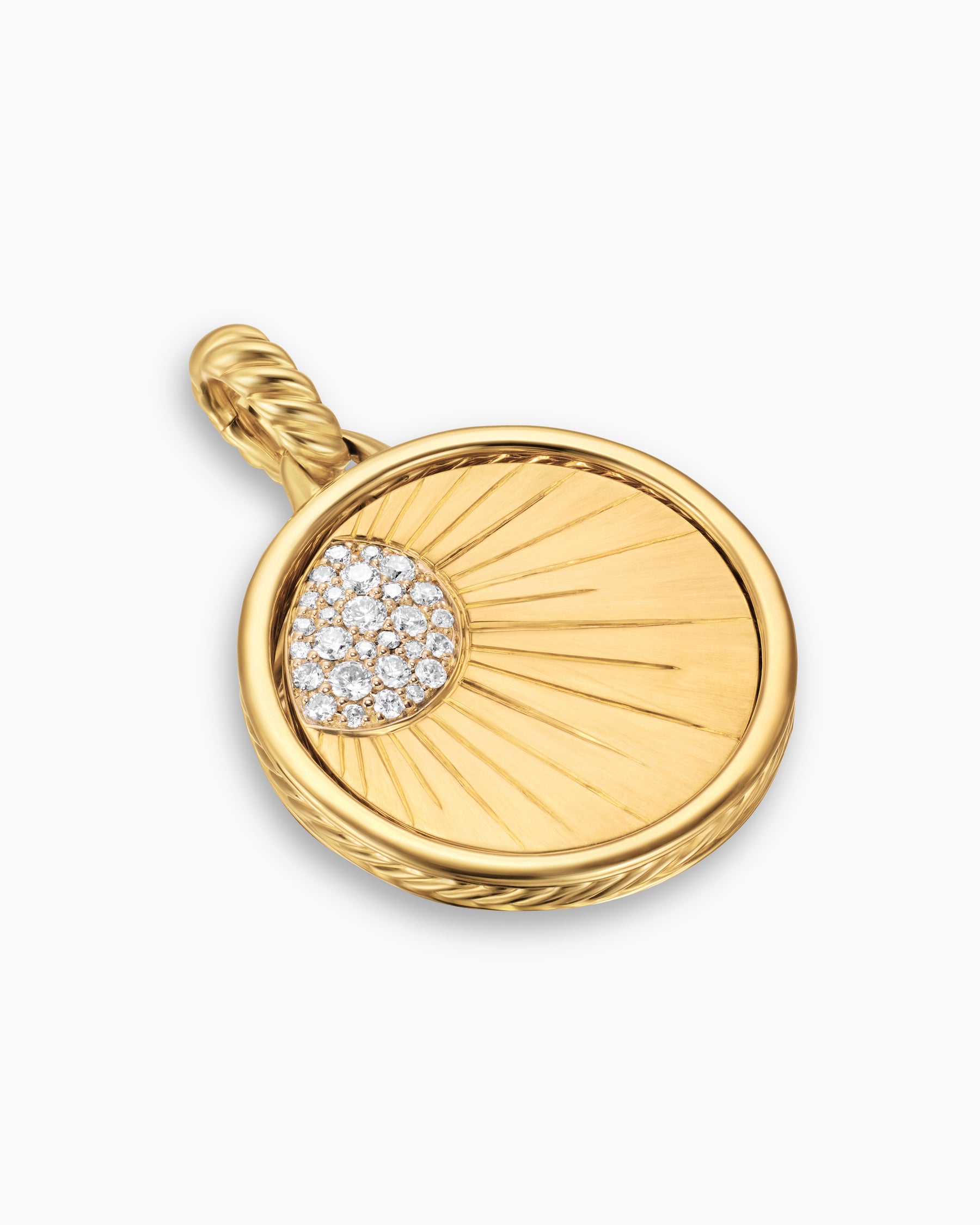 Sun and Moon Duality Pendant in 18K Yellow Gold with Navy Enamel and Diamonds, 22.3mm - Image 3