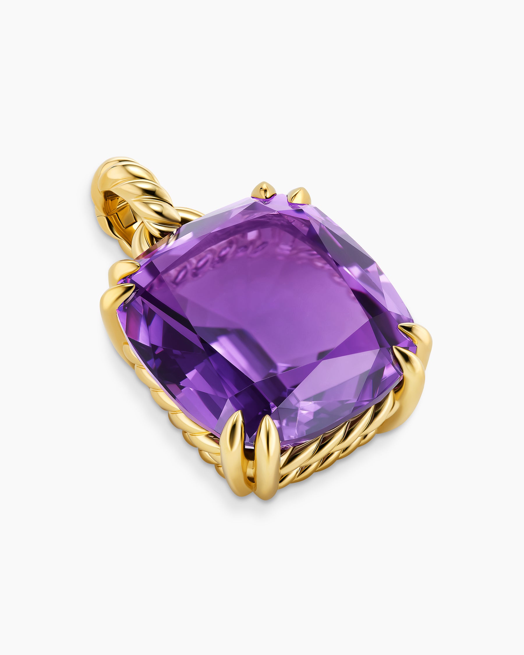 Marbella Pendant in 18K Yellow Gold with Amethyst, 22mm - Image 3