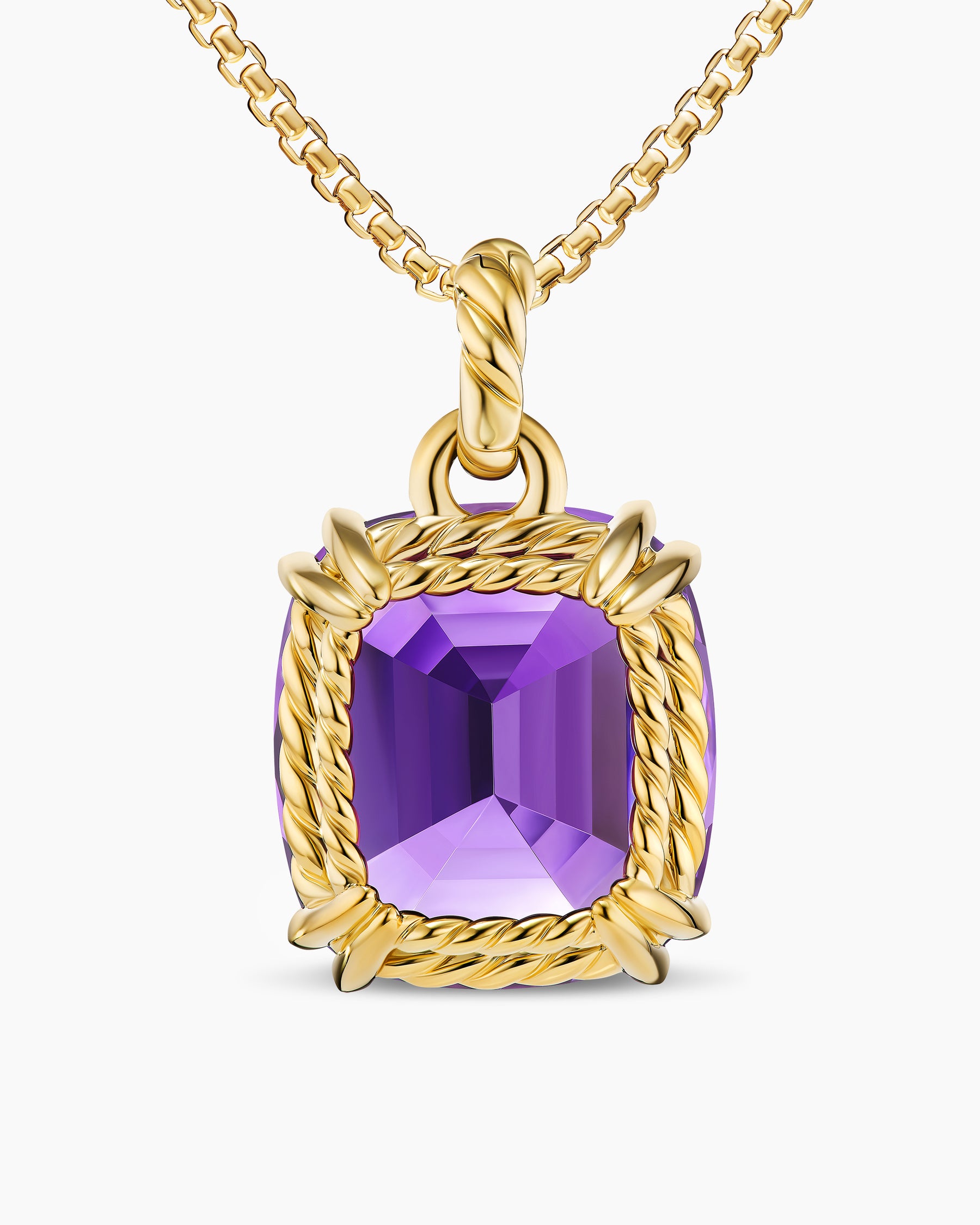 Marbella Pendant in 18K Yellow Gold with Amethyst, 22mm - Image 4