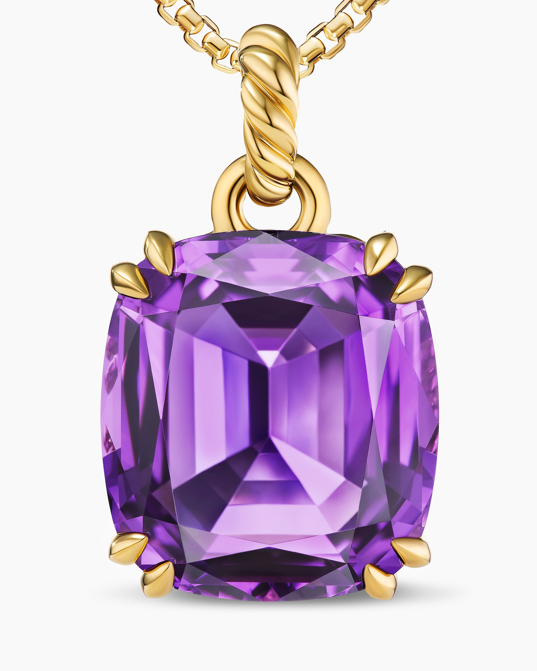Marbella Pendant in 18K Yellow Gold with Amethyst, 22mm - Image 5